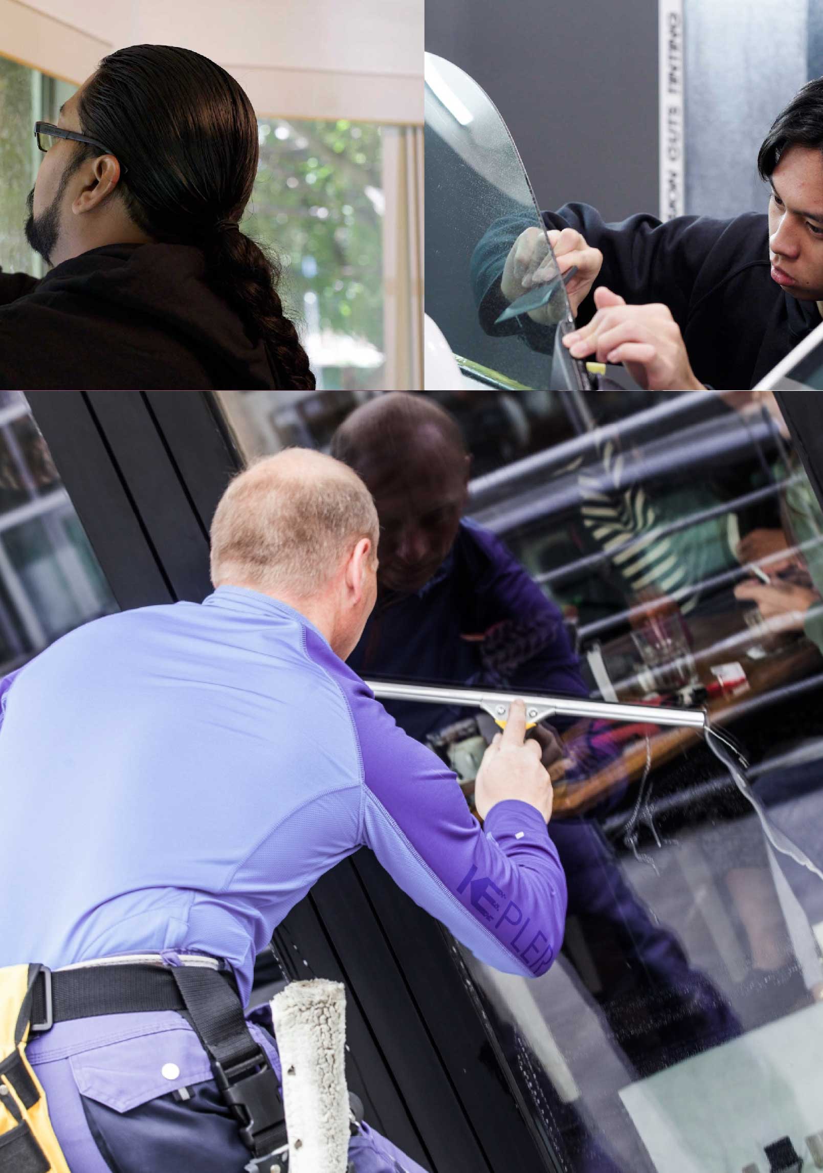Kepler Professional Applying Anti-Graffiti Window Film to a Oregon City Shop Front