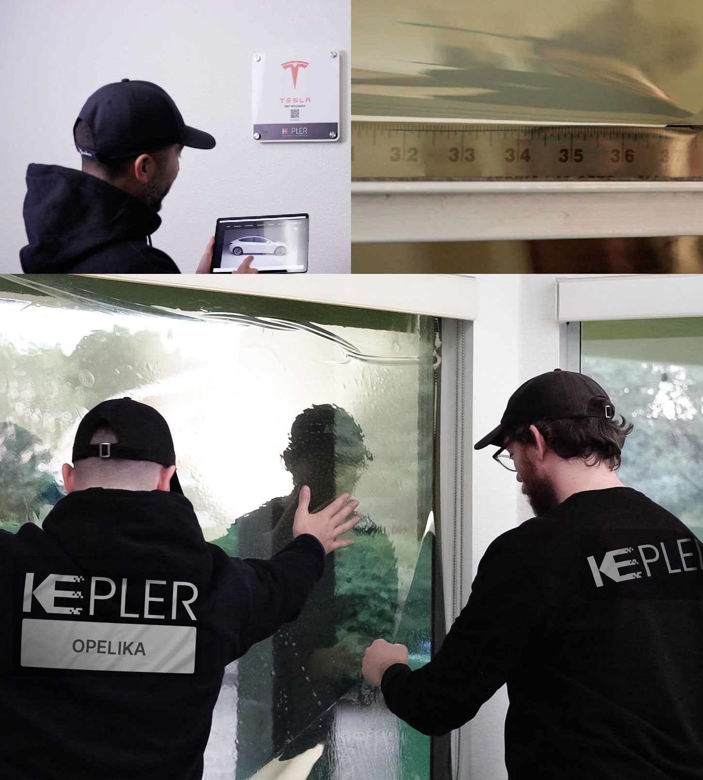 Kepler Technician Installing Ceramic Window Tint to Home in Opelika
