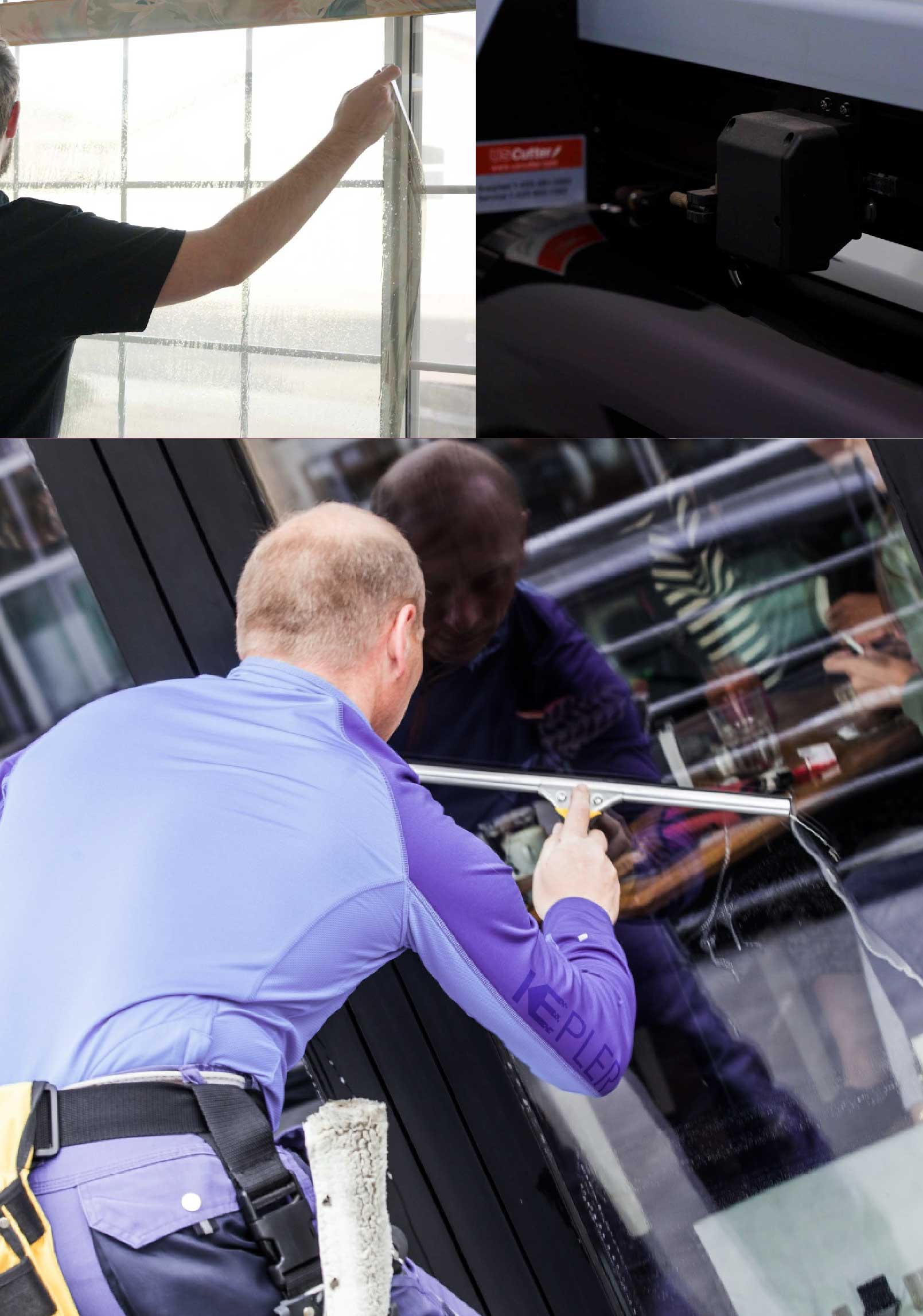 Kepler Skilled Applying Anti-Graffiti Window Film to a Pampa Shop Front