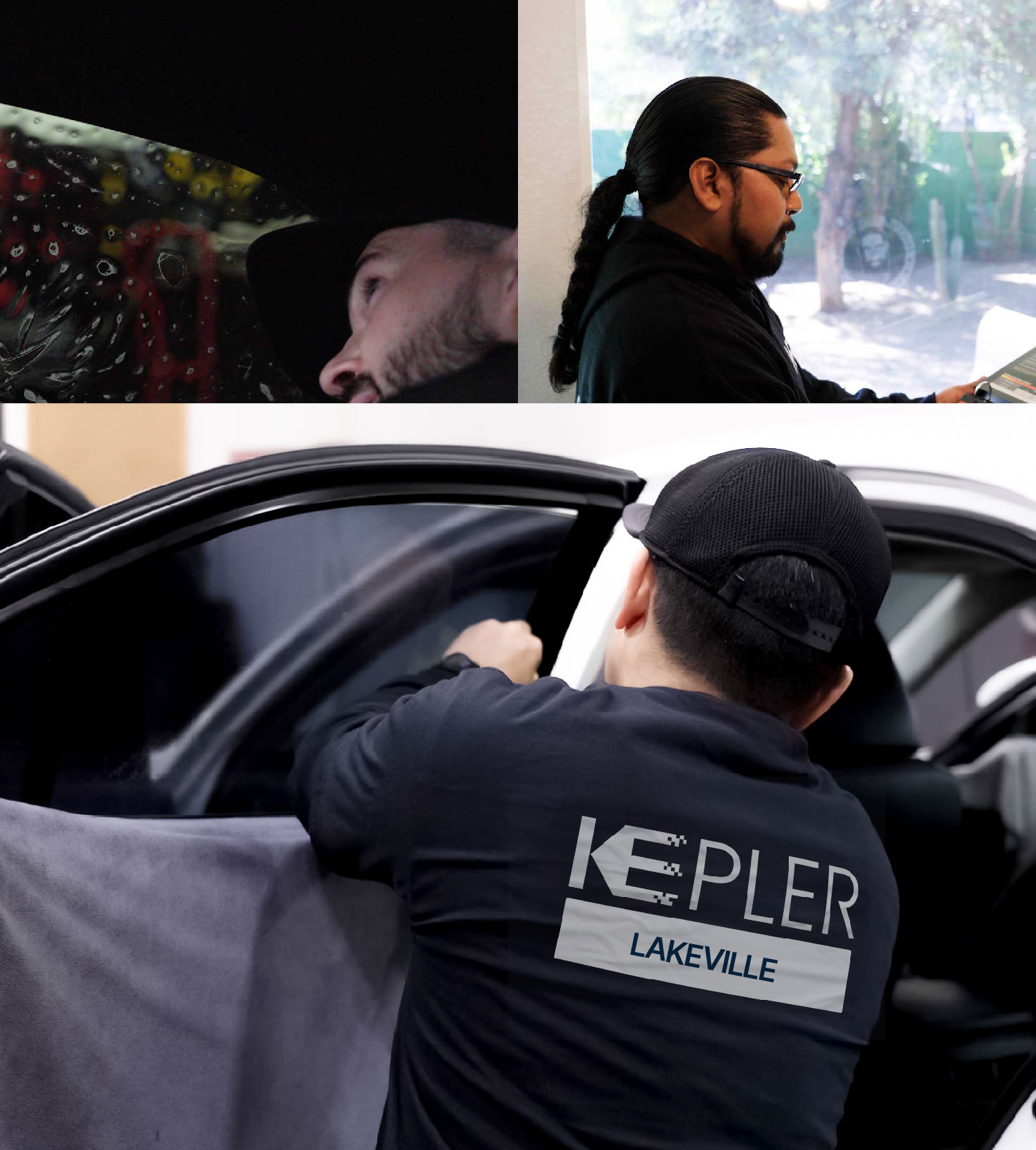 Automotive Window Tinting Expert Applying Film in Lakeville, Minnesota
