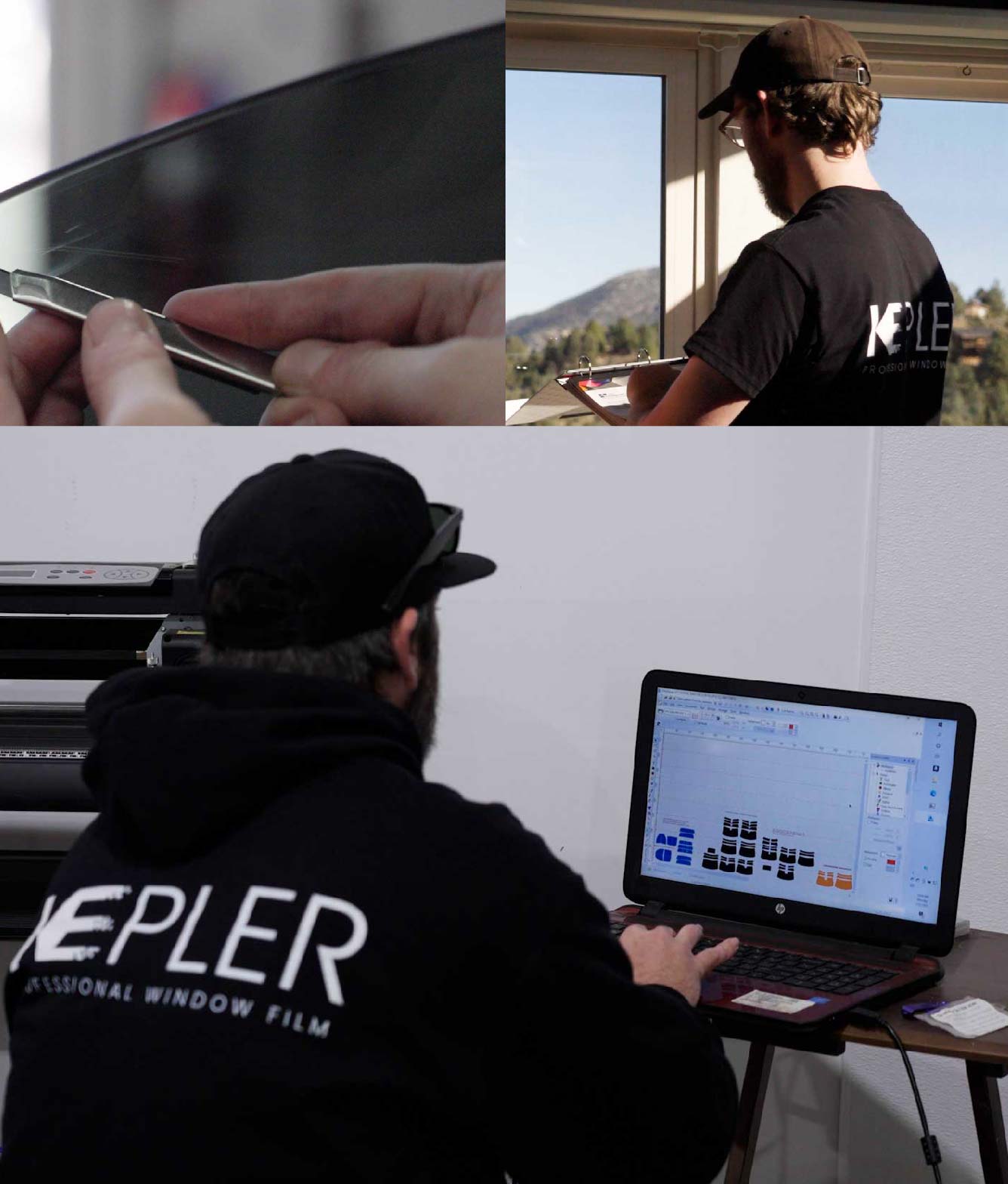 Ceramic Window Tinting Expert Cutting Film in Dallas, Oregon