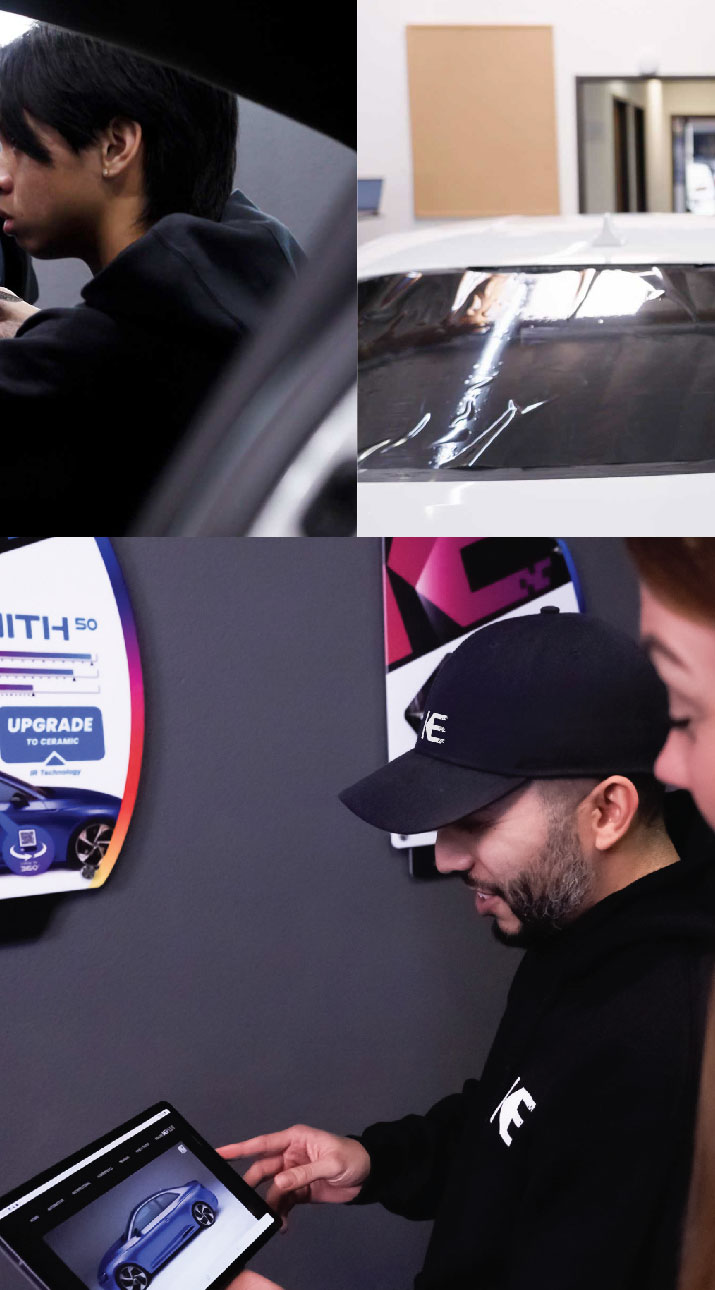Kepler Dealer Showing Car Window Film Options to Customer in Buford, Georgia