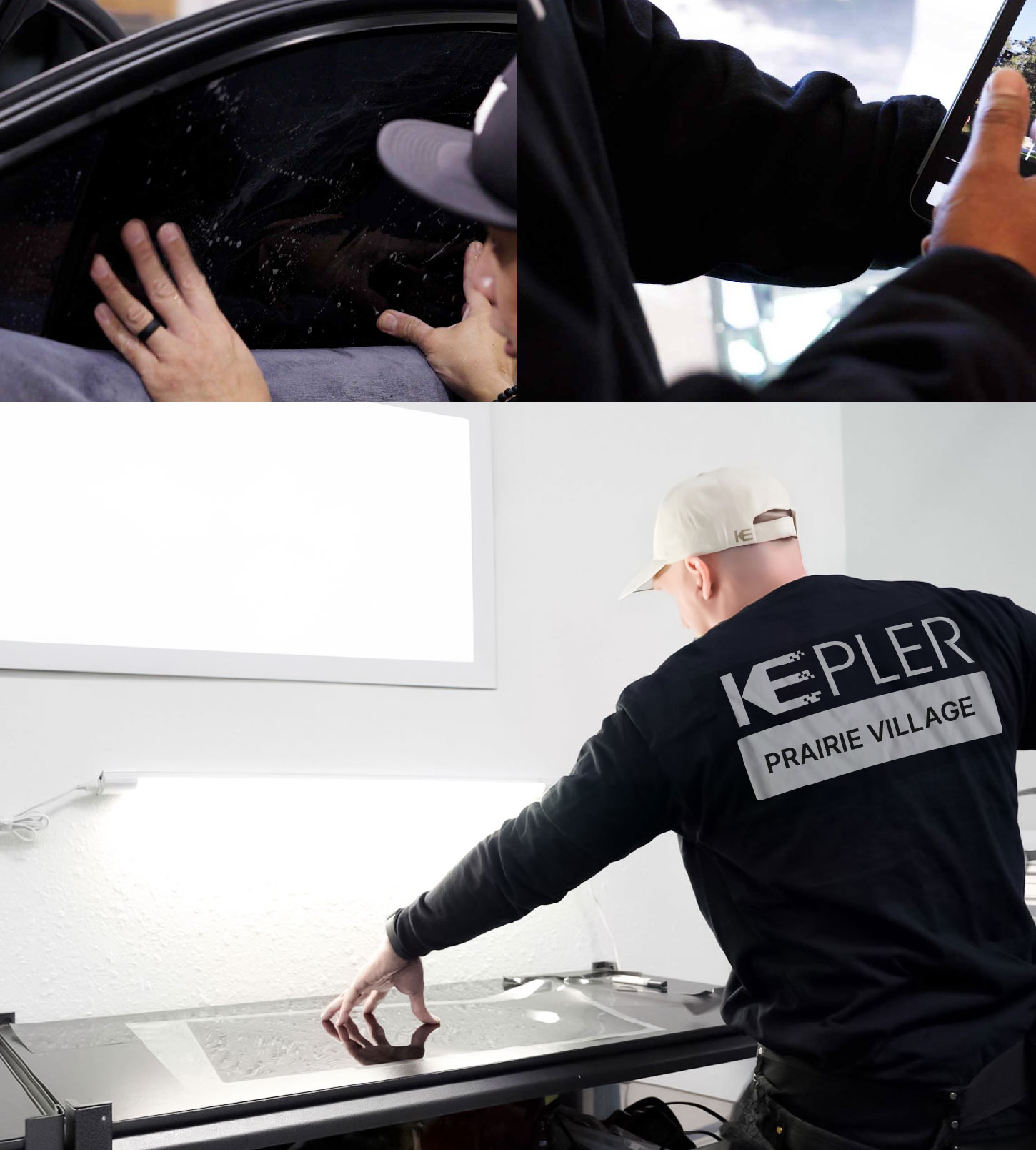 Window Tinting Specialist Cutting Film in Prairie Village, Kansas