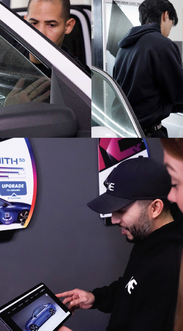 Kepler Dealer Showing Car Window Film Options to Customer in New Iberia, Louisiana