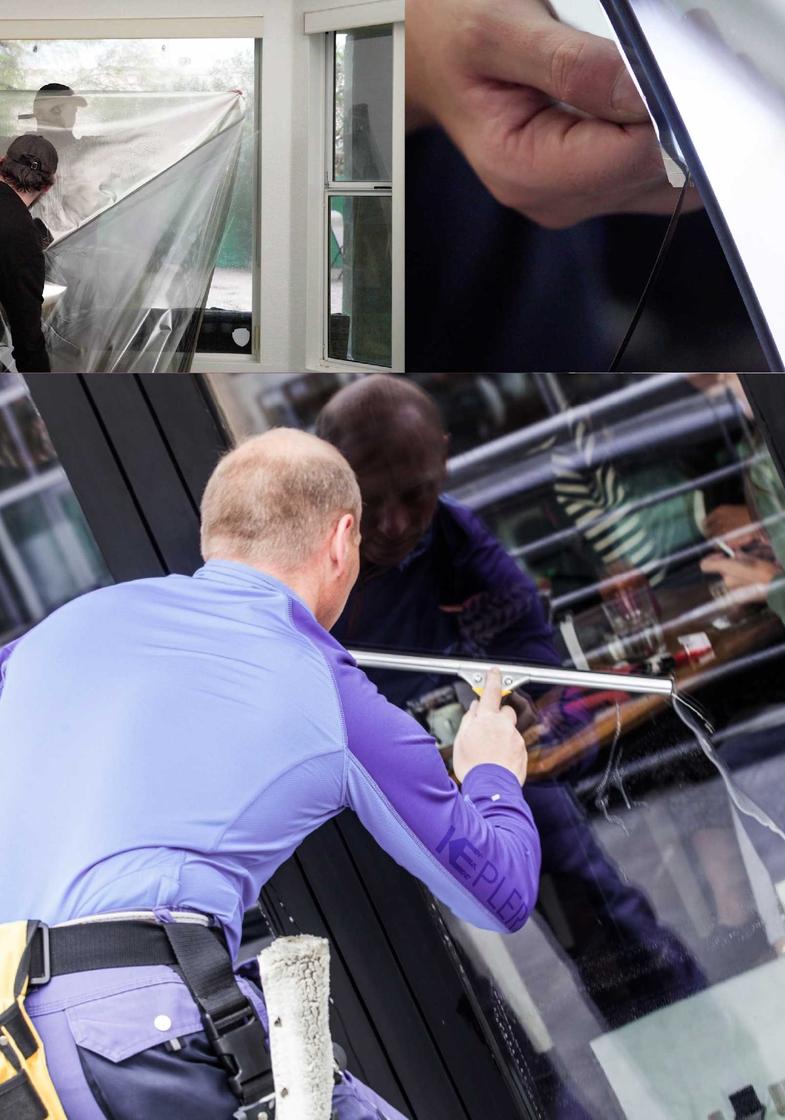 Kepler Expert Applying Anti-Graffiti Window Film to a San Dimas Shop Front