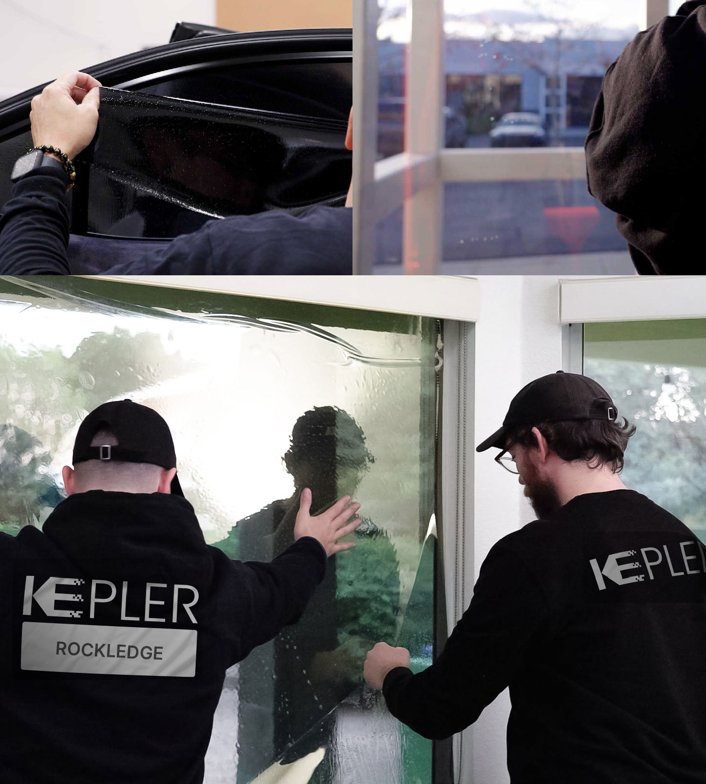 Expert Technician Installing Ceramic Window Tint to Home in Rockledge