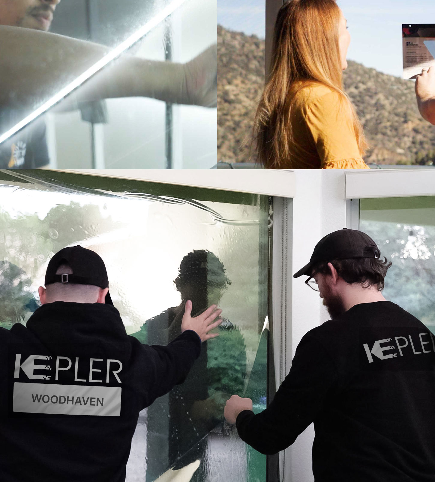 Kepler Technician Installing Advanced Window Tint to Home in Woodhaven