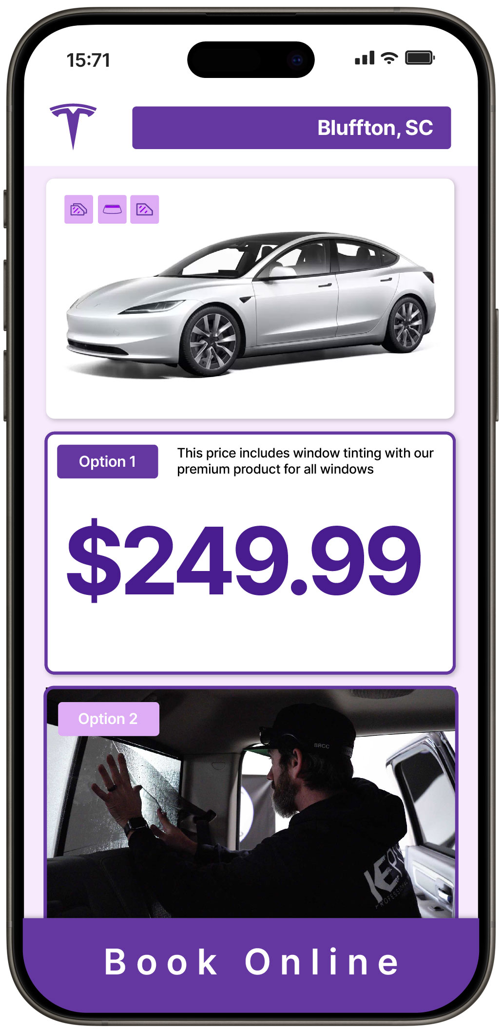 View Affordable Tesla Window Tinting Prices in Bluffton, South Carolina