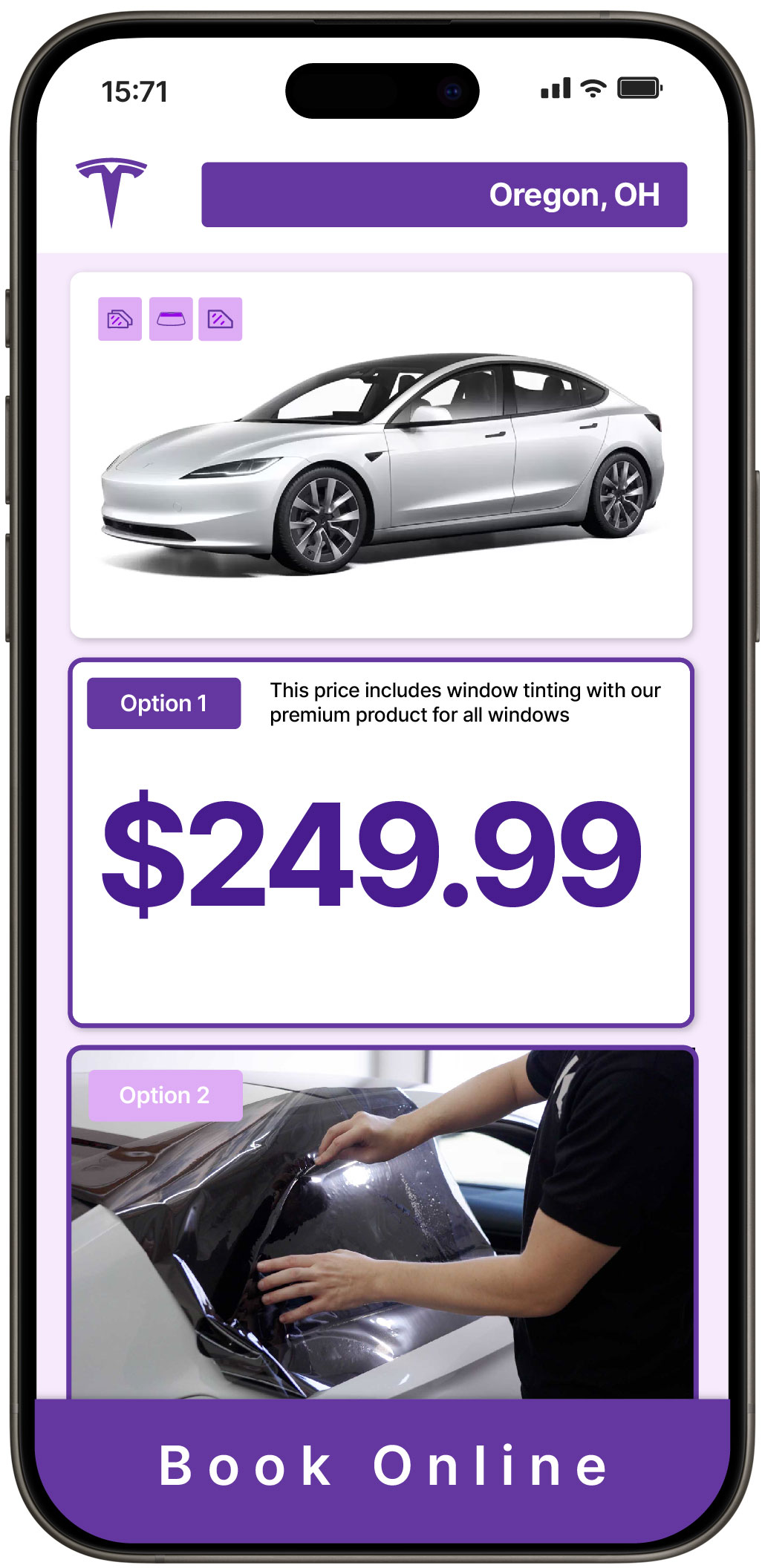 View Reasonable Tesla Window Tinting Costs in Oregon, Ohio