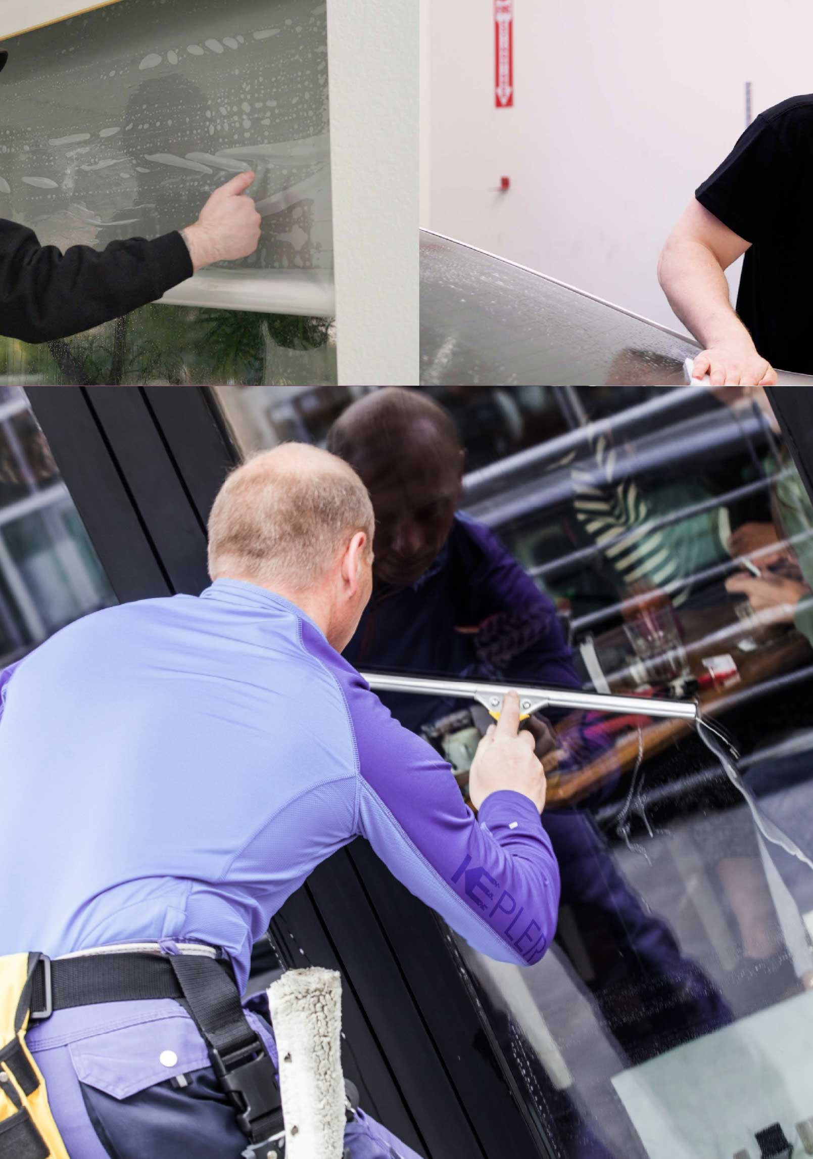 Kepler Professional Applying Anti-Graffiti Window Film to a Perry Hall Shop Front