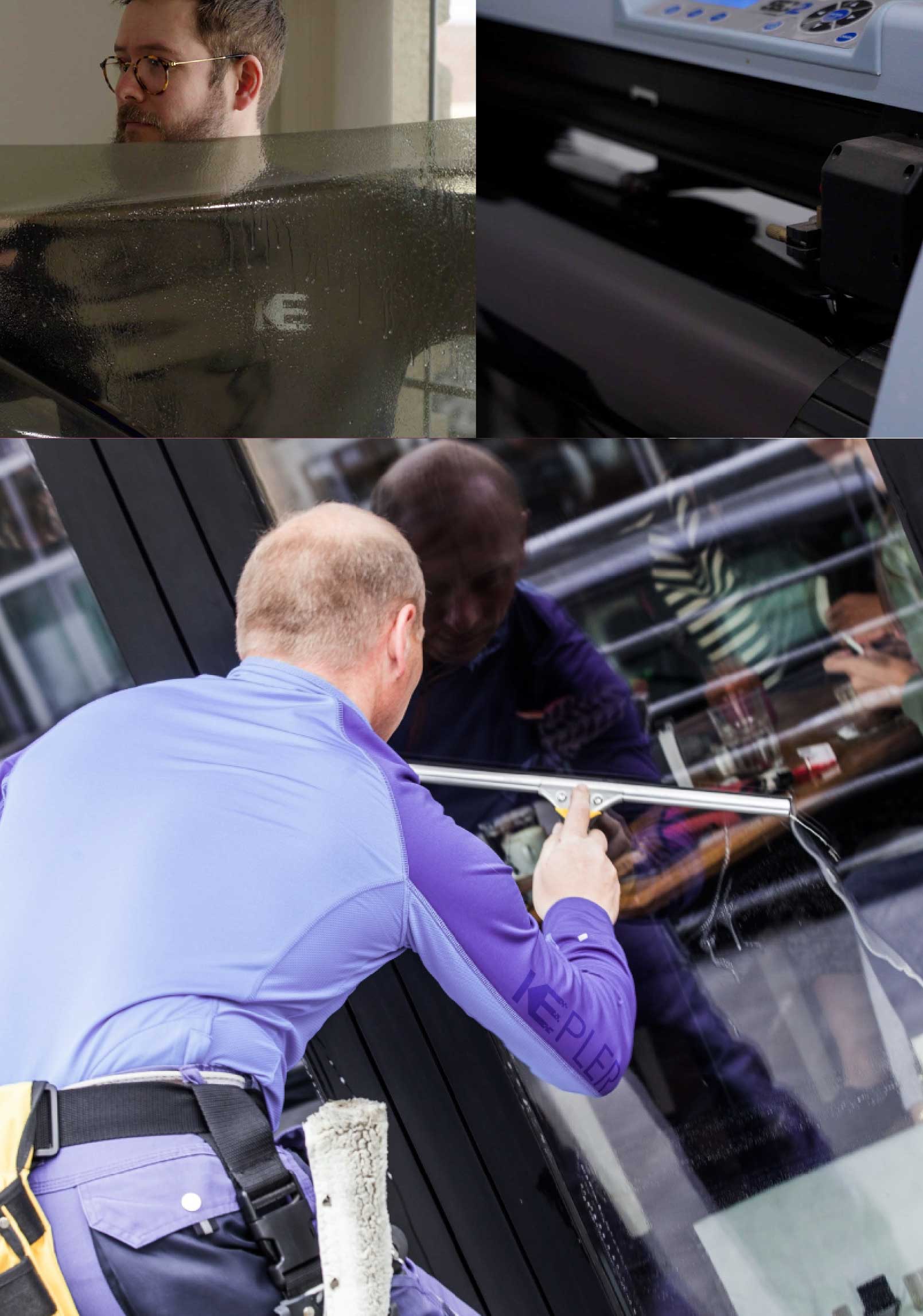 Kepler Skilled Applying Anti-Graffiti Window Film to a Cabot Shop Front