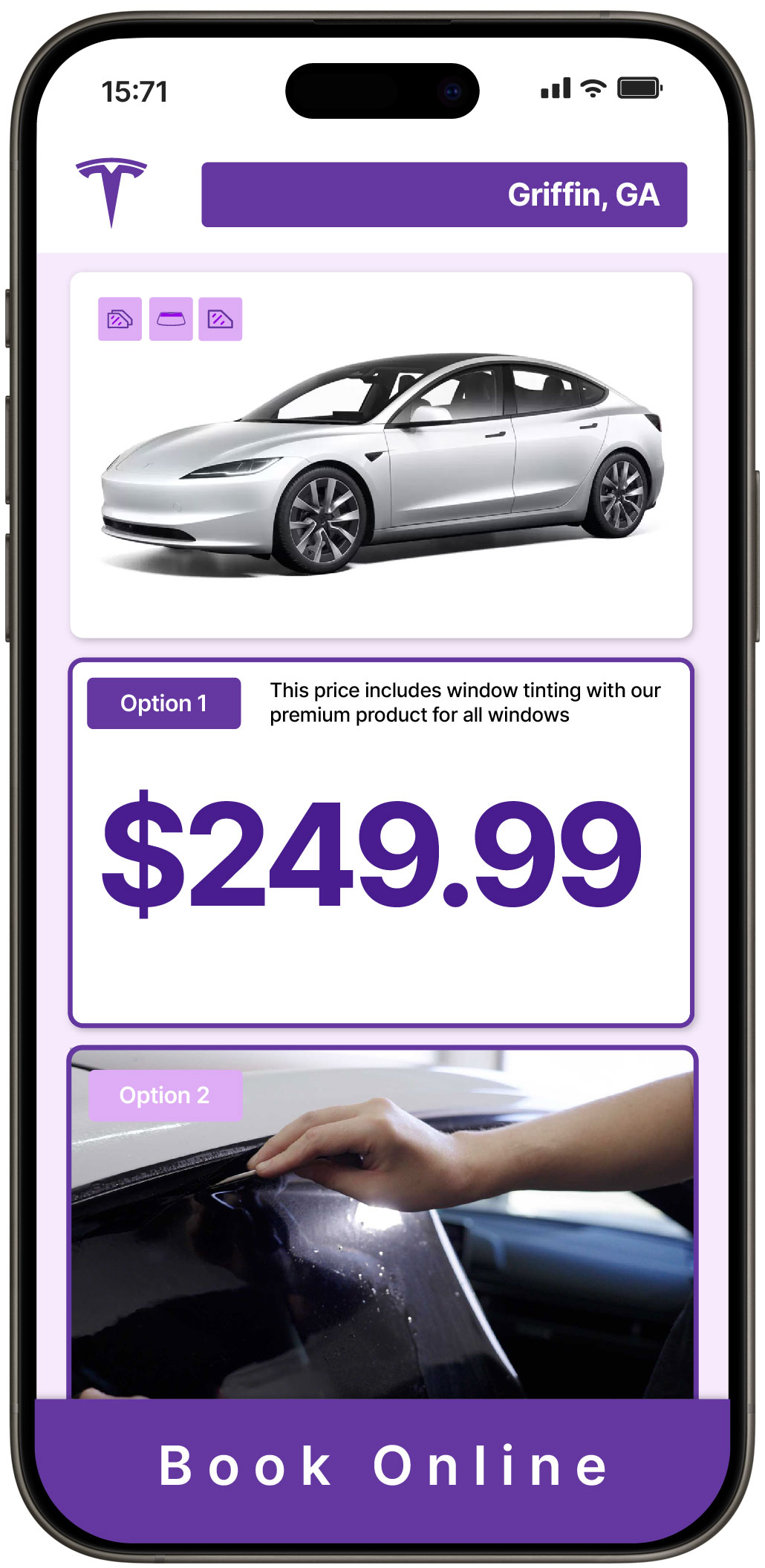 View Affordable Tesla Window Tinting Costs in Griffin, Georgia