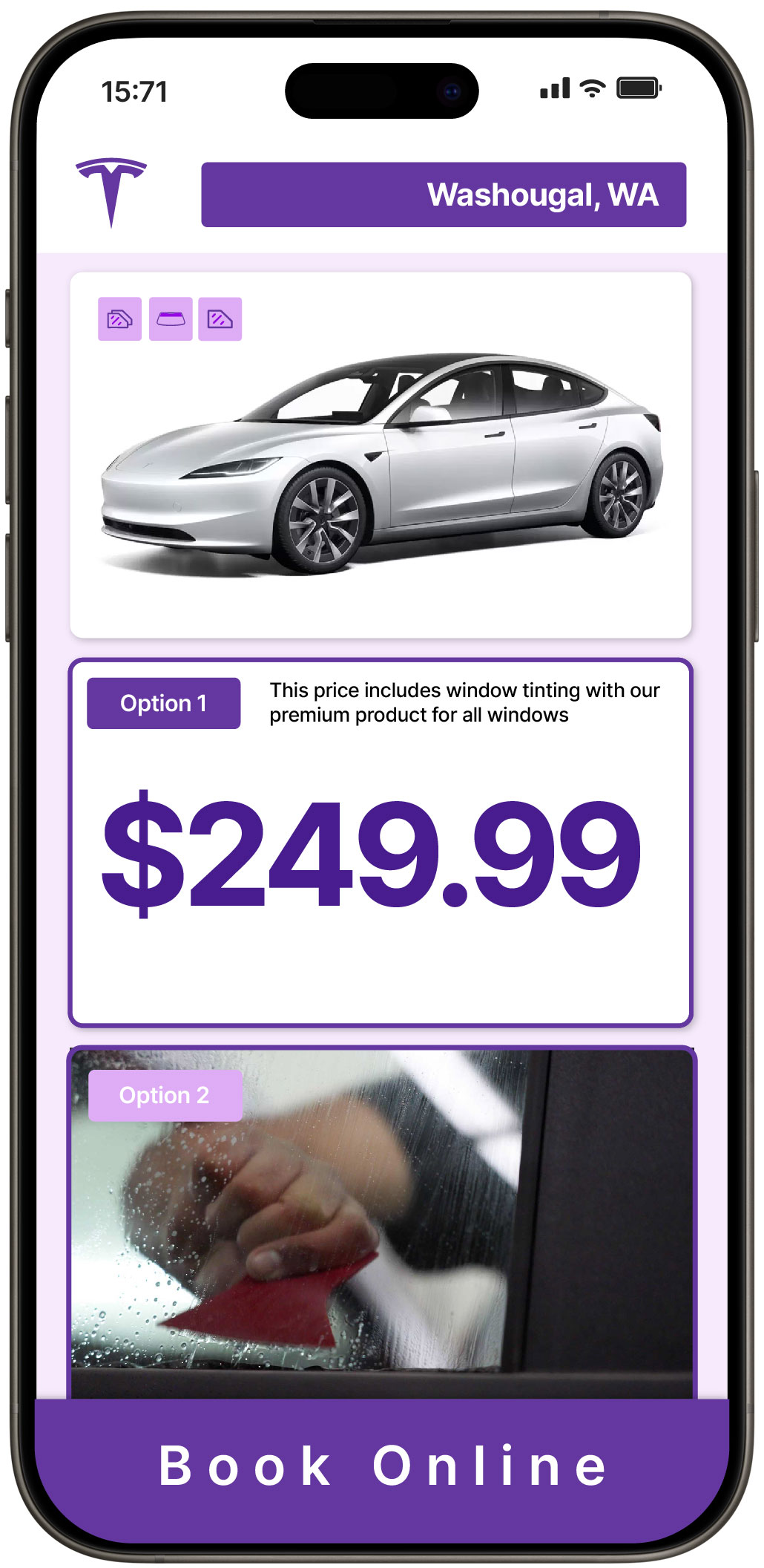 View Affordable Tesla Window Tinting Costs in Washougal, Washington