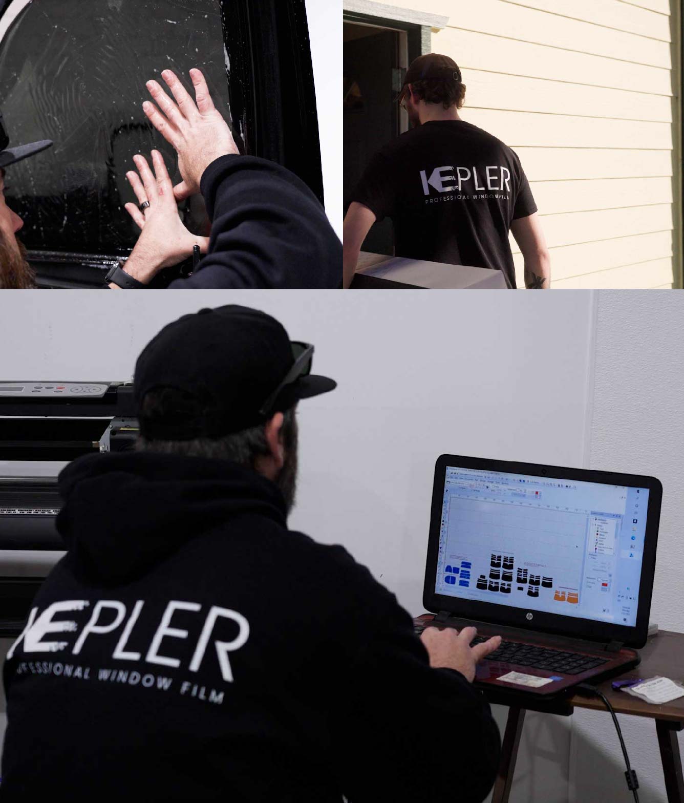 Ceramic Window Tinting Expert Cutting Film in Chester, Pennsylvania