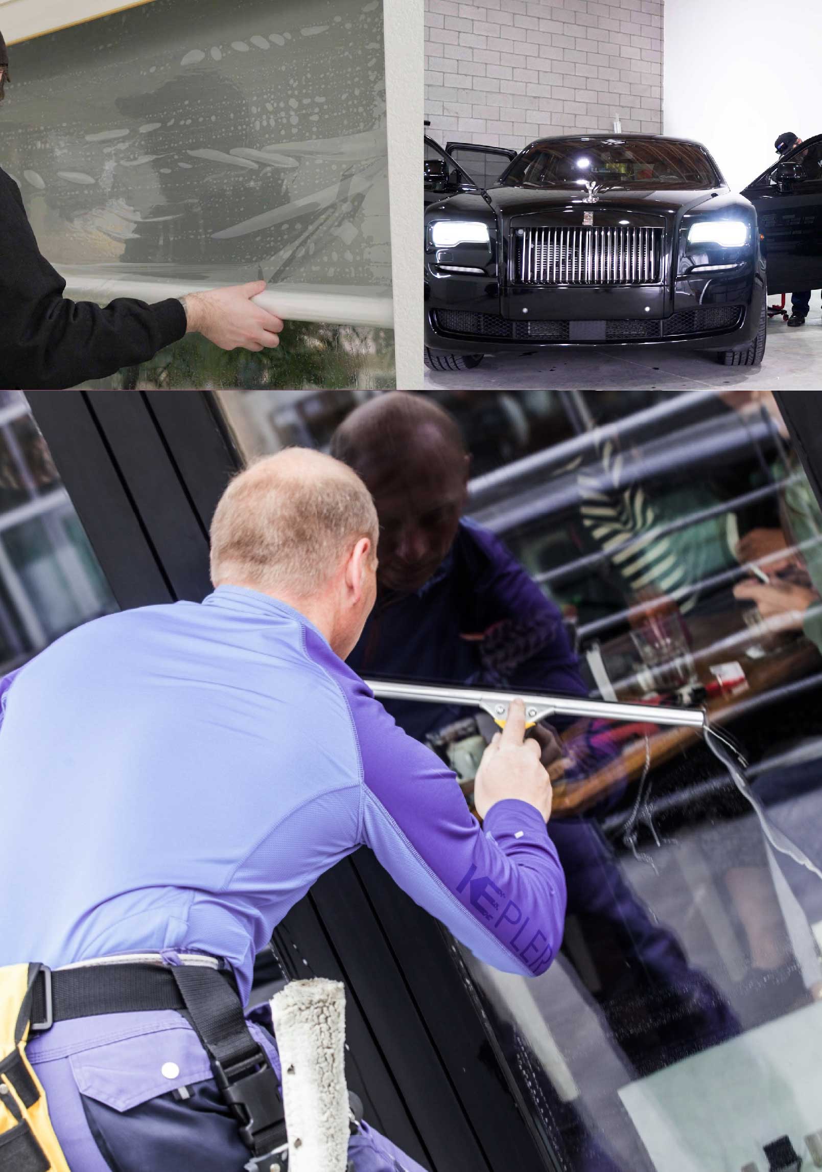 Kepler Expert Applying Anti-Graffiti Window Film to a Peoria Shop Front
