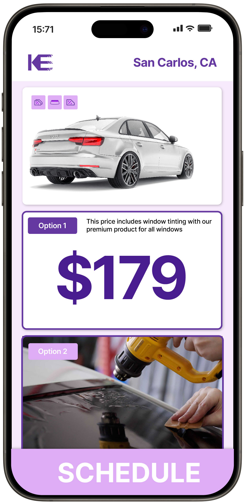 View Competitive Car Window Tinting Prices in San Carlos, California