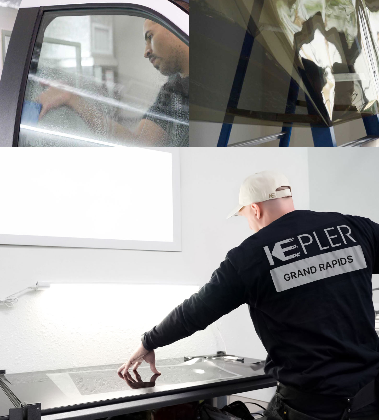 Window Tinting Specialist Cutting Film in Grand Rapids, Michigan