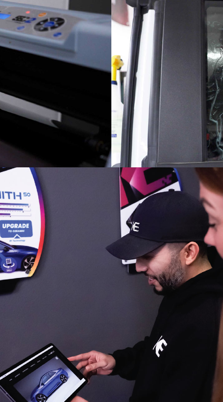 Kepler Dealer Showing Car Window Film Options to Customer in Pennsauken, New Jersey