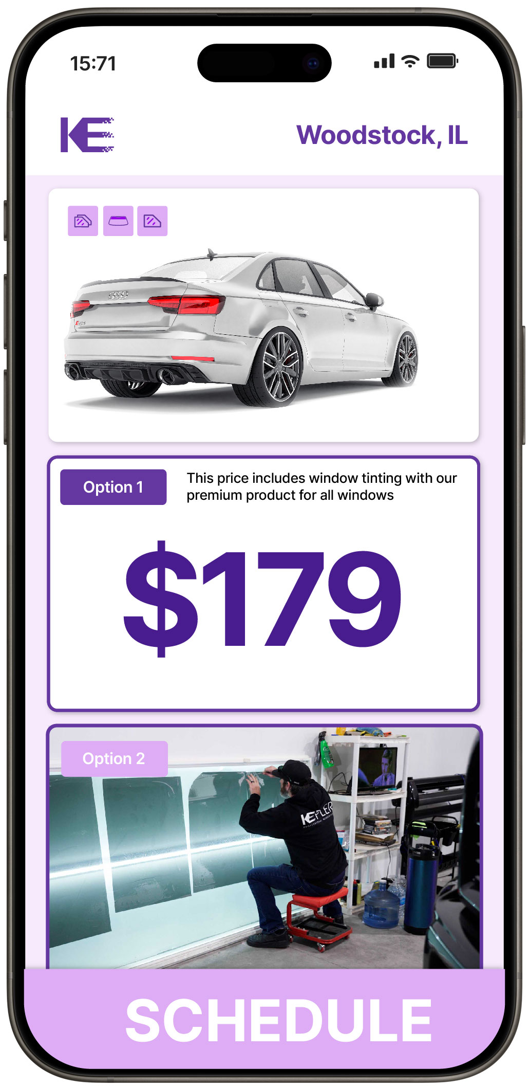 View Competitive Car Window Tinting Rates in Woodstock, Illinois