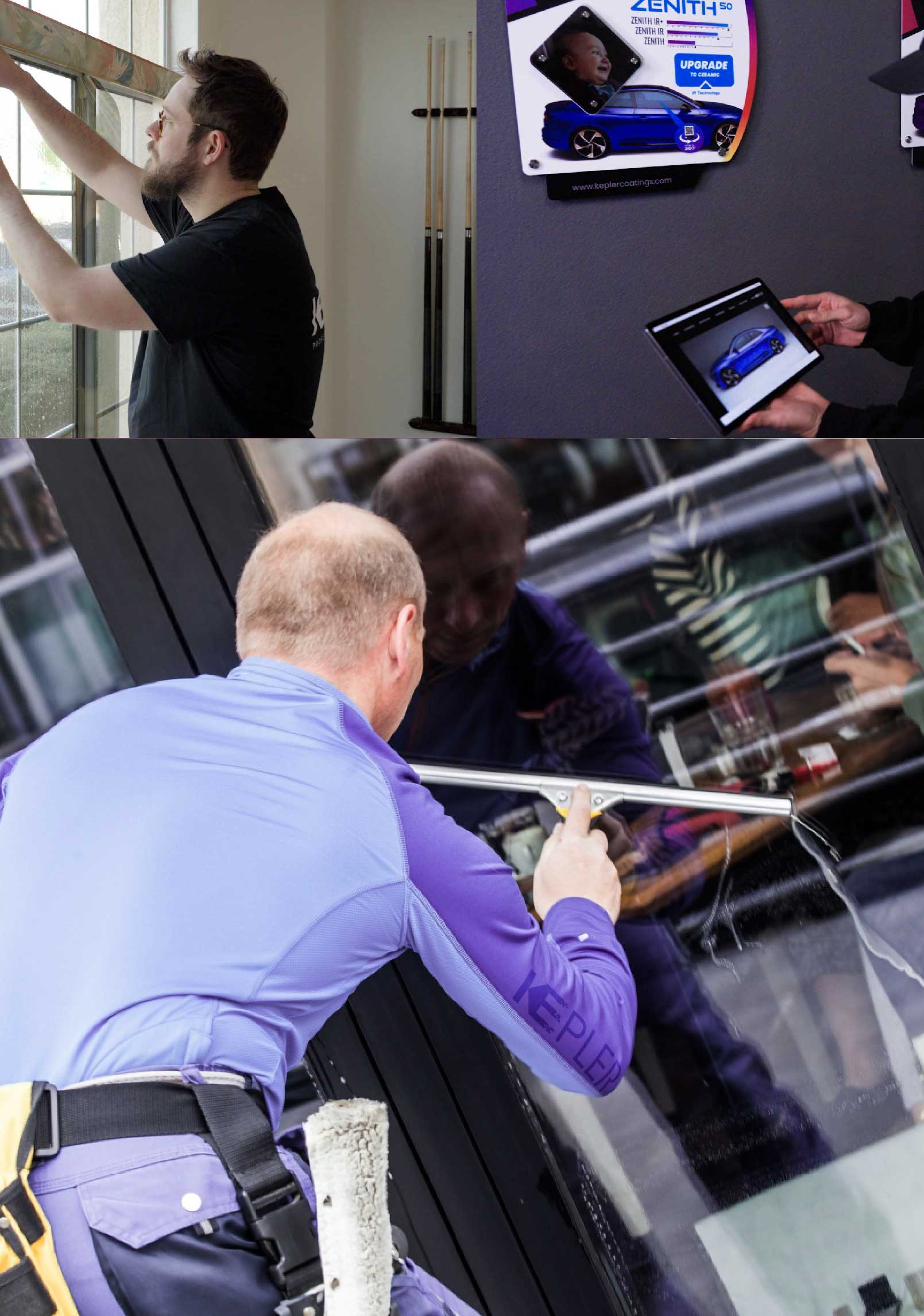 Kepler Professional Applying Anti-Graffiti Window Film to a Lompoc Shop Front