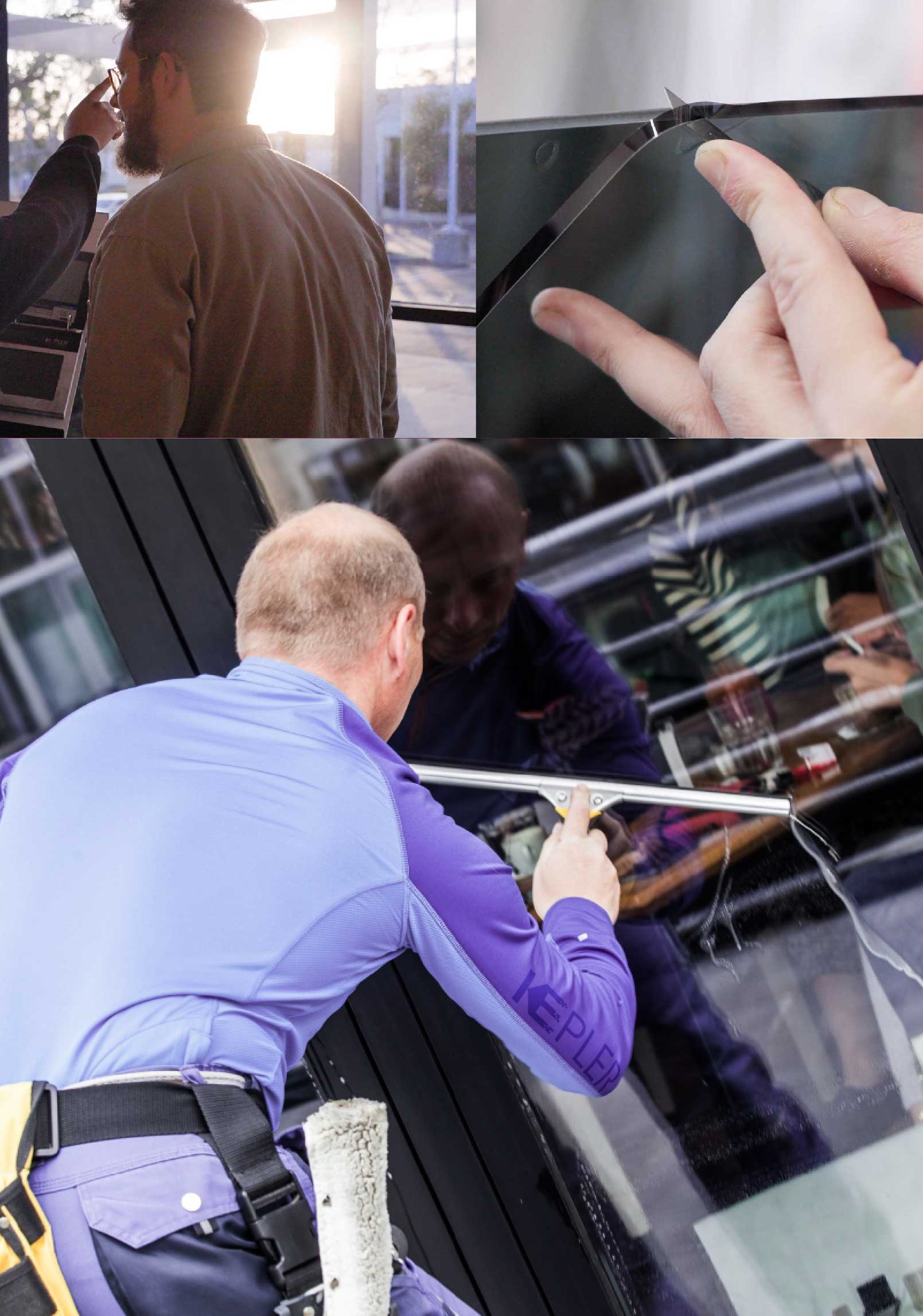 Kepler Professional Applying Anti-Graffiti Window Film to a Lancaster Shop Front