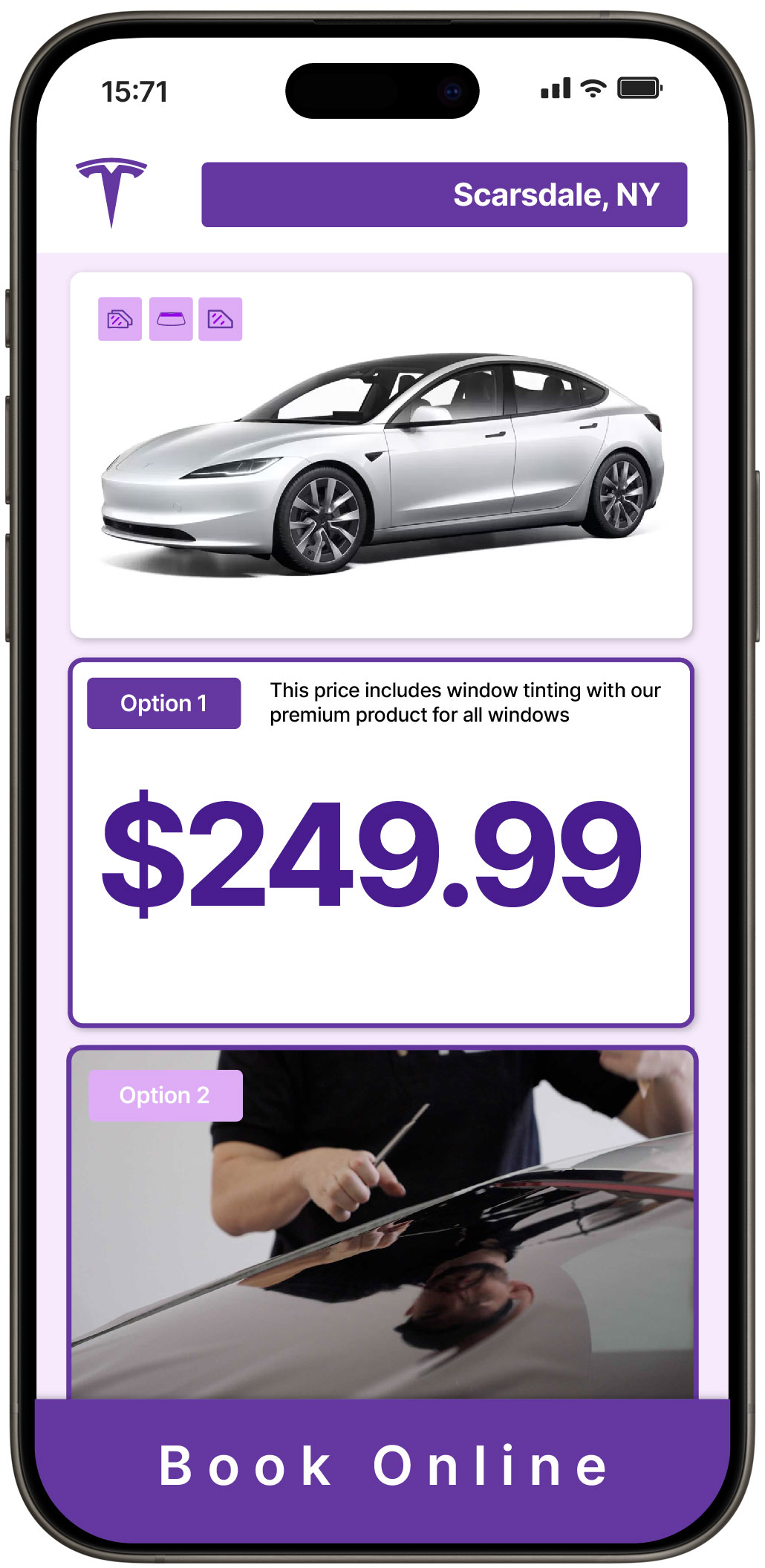 View Reasonable Tesla Window Tinting Rates in Scarsdale, New York