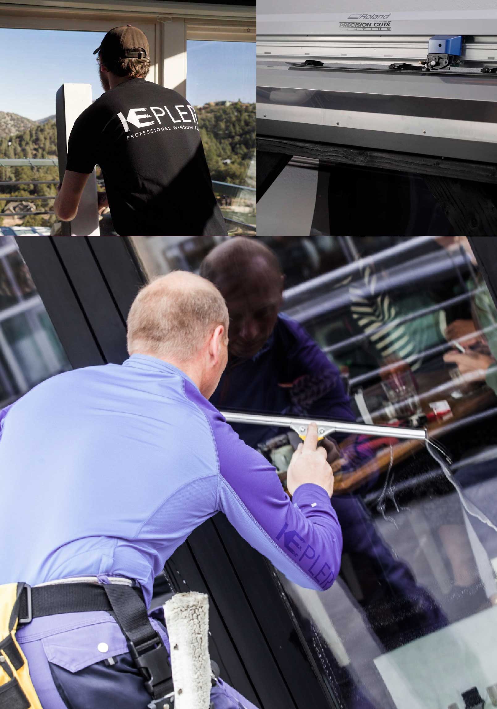 Kepler Skilled Applying Anti-Graffiti Window Film to a Corpus Christi Shop Front