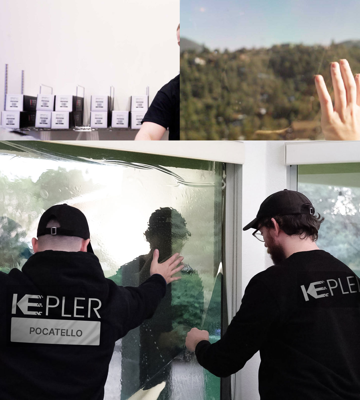 Kepler Technician Installing High-tech Window Tint to Home in Pocatello