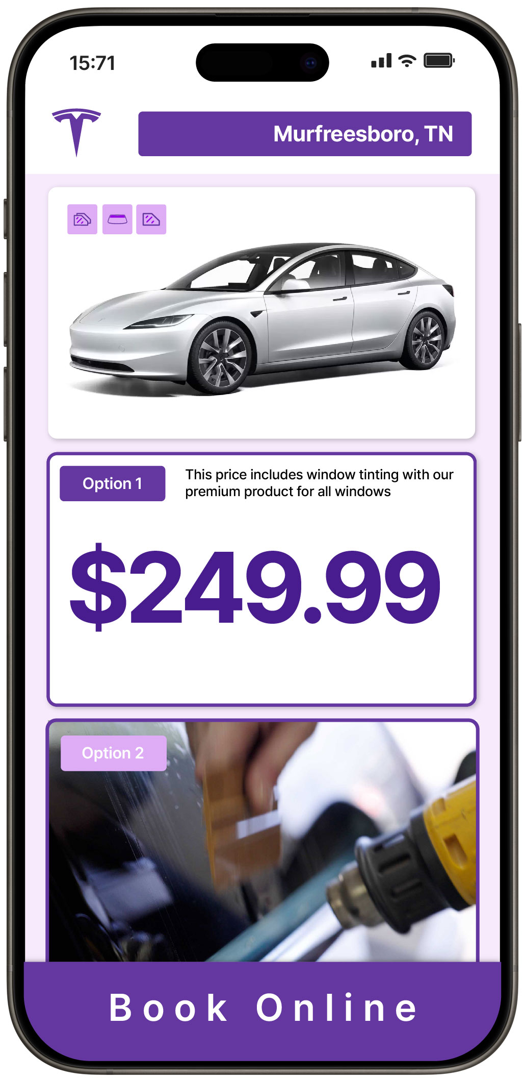 View Reasonable Tesla Window Tinting Costs in Murfreesboro, Tennessee