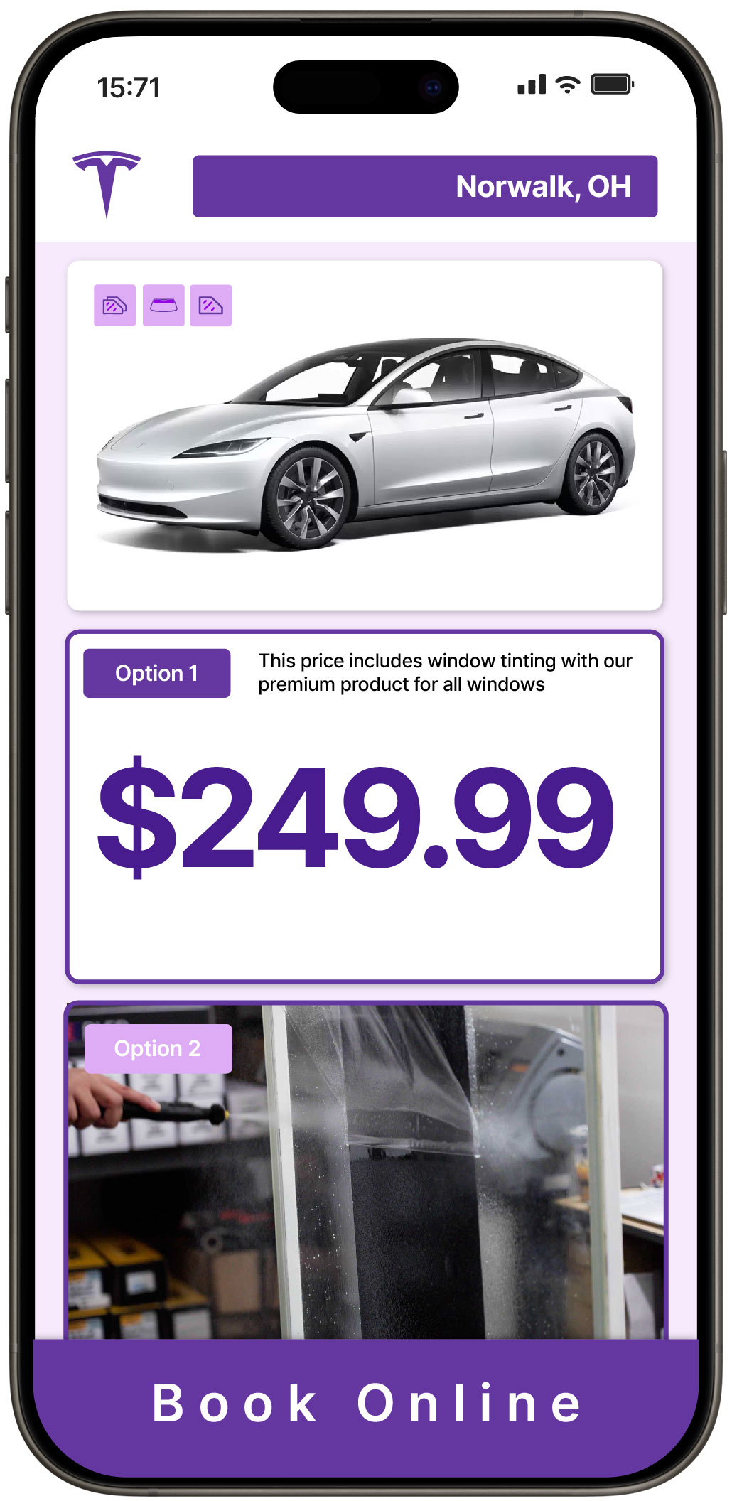 View Competitive Tesla Window Tinting Rates in Norwalk, Ohio
