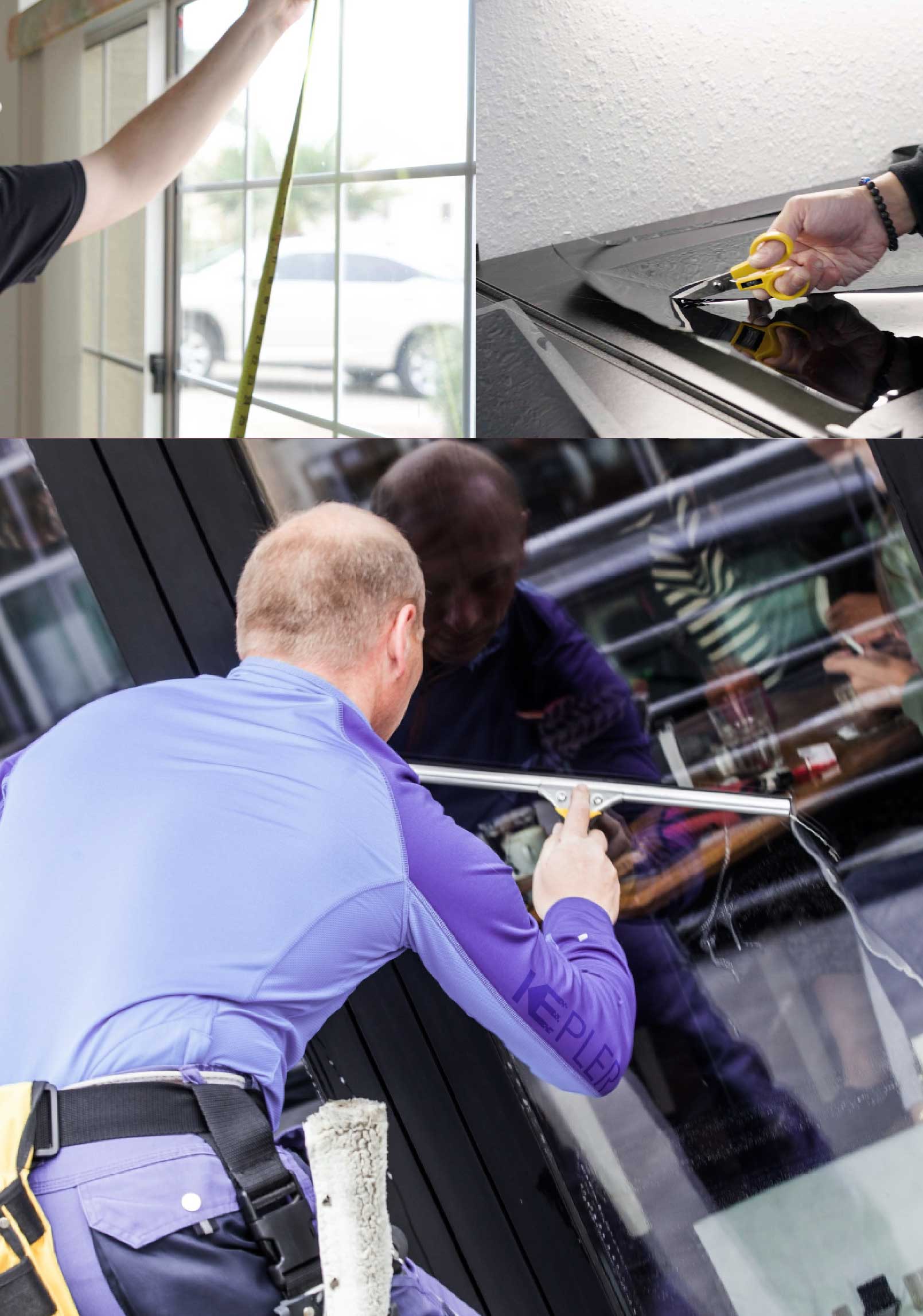 Kepler Skilled Applying Anti-Graffiti Window Film to a Farmington Shop Front