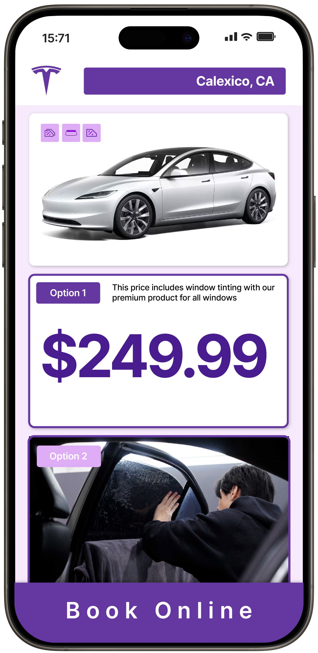 View Affordable Tesla Window Tinting Prices in Calexico, California