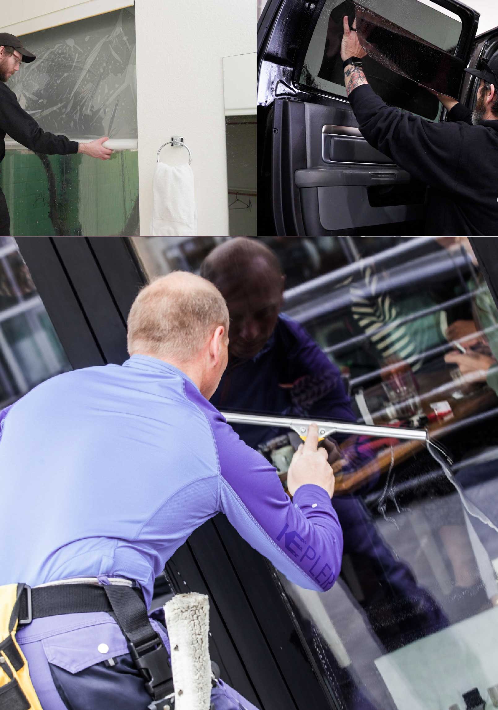Kepler Expert Applying Anti-Graffiti Window Film to a Peachtree Corners Shop Front