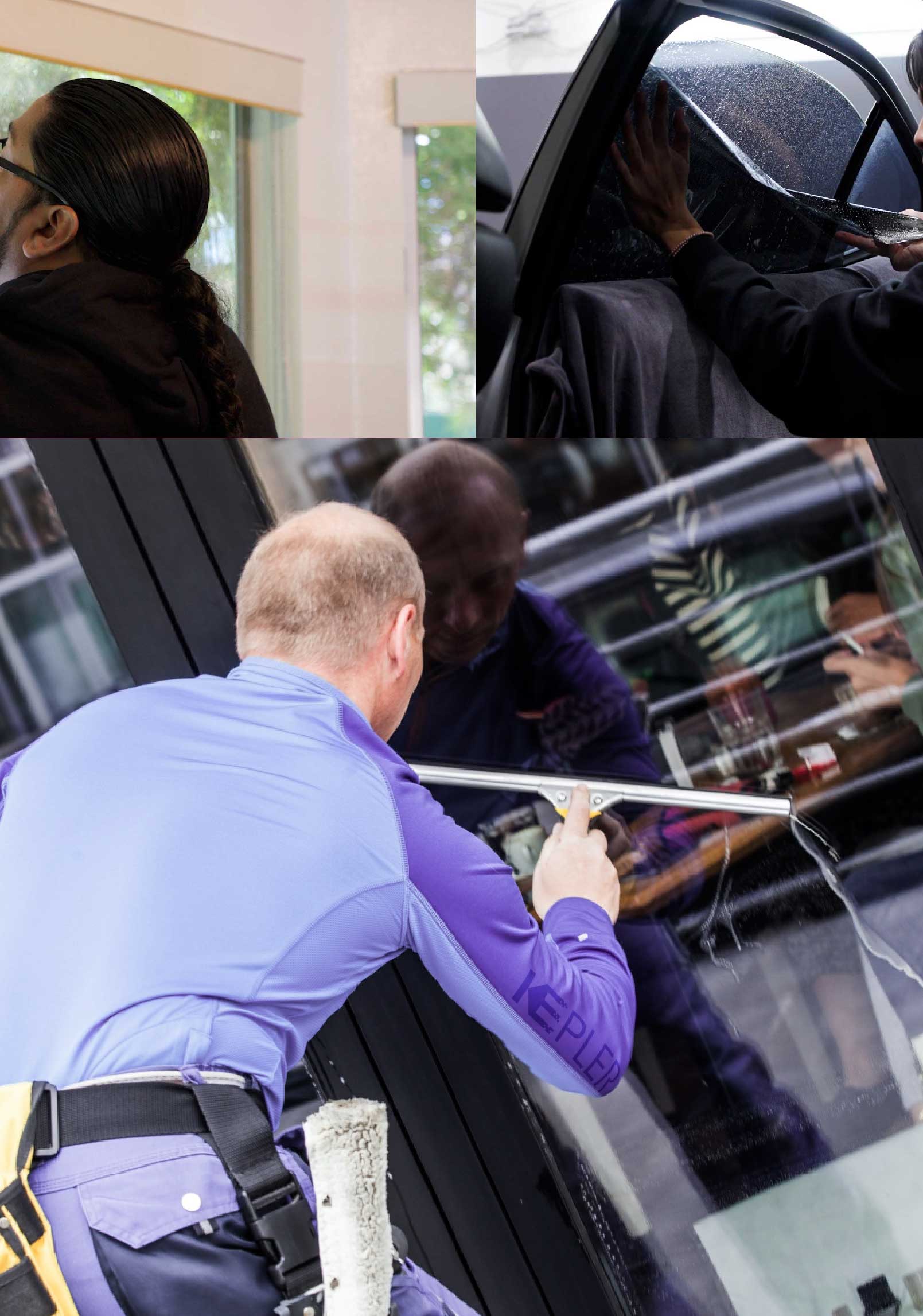 Kepler Professional Applying Anti-Graffiti Window Film to a Fontana Shop Front