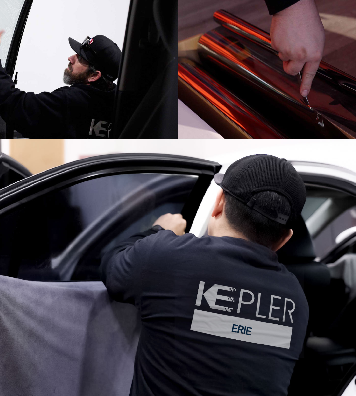 Automotive Window Tinting Expert Applying Film in Erie, Colorado