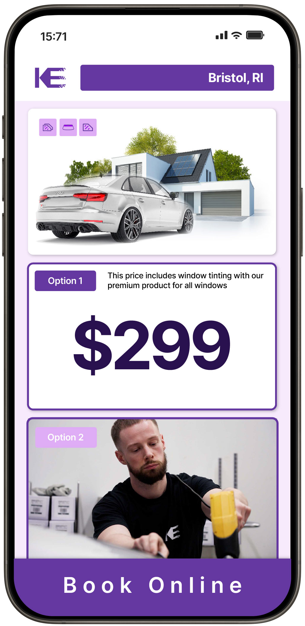 View Competitive Tesla Window Tinting Costs in Bristol, Rhode Island
