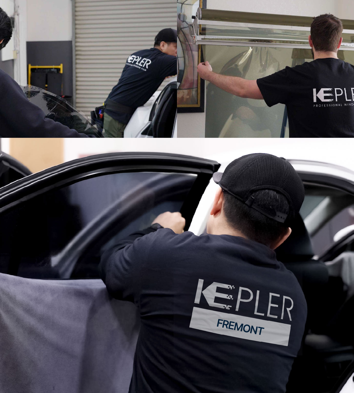 Automotive Window Tinting Expert Applying Film in Fremont, California