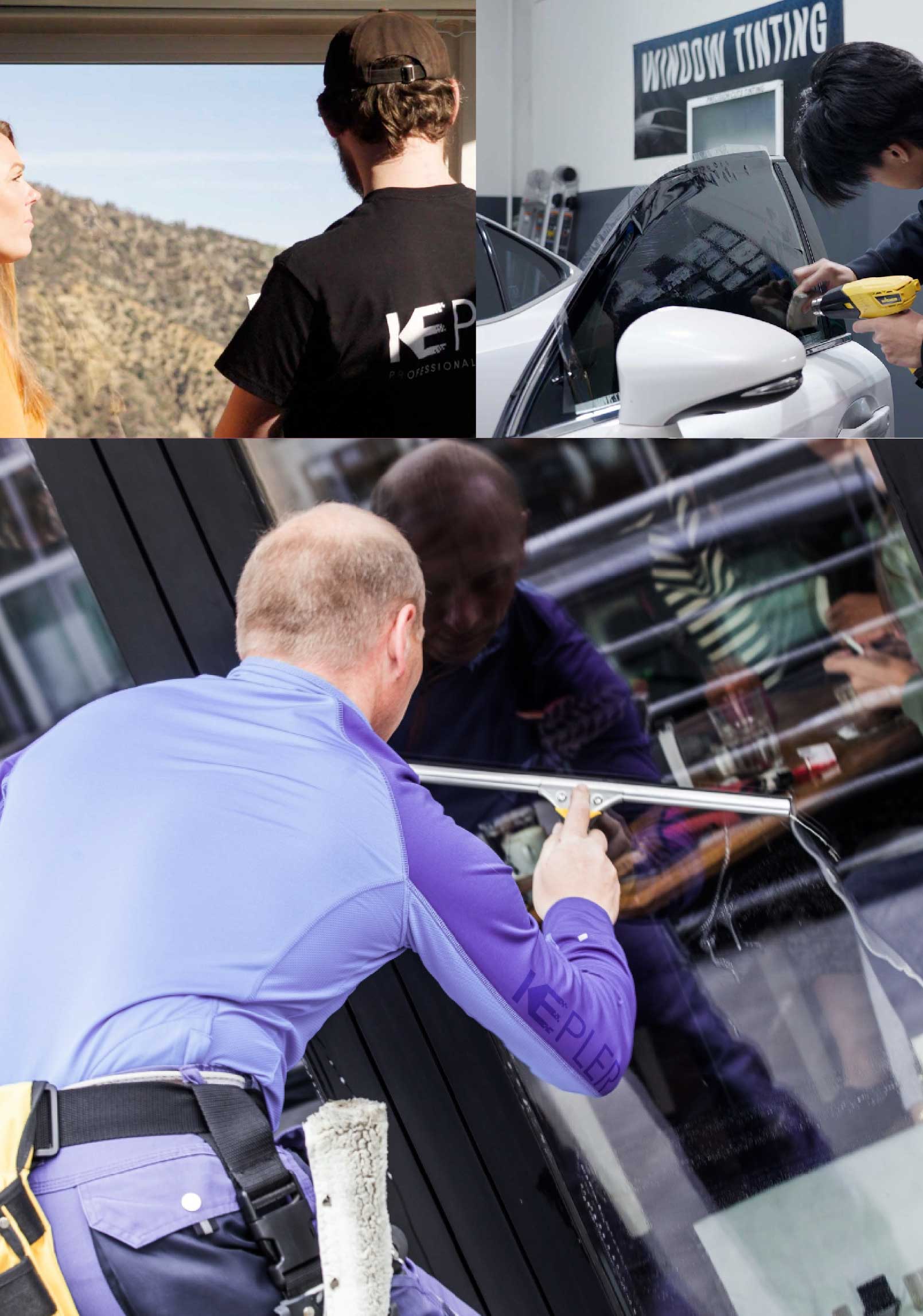 Kepler Professional Applying Anti-Graffiti Window Film to a Elmira Shop Front