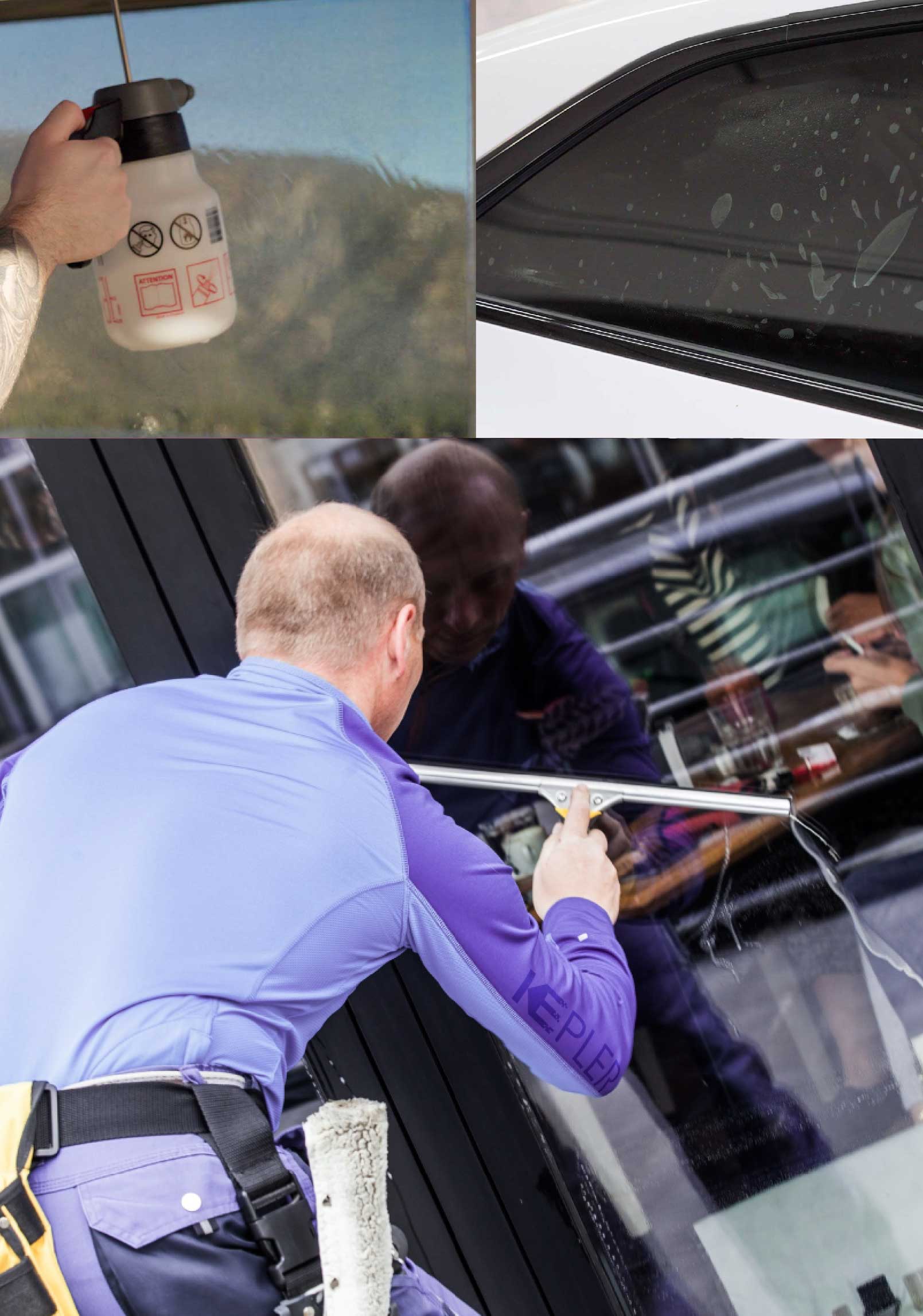 Kepler Professional Applying Anti-Graffiti Window Film to a Edinburg Shop Front
