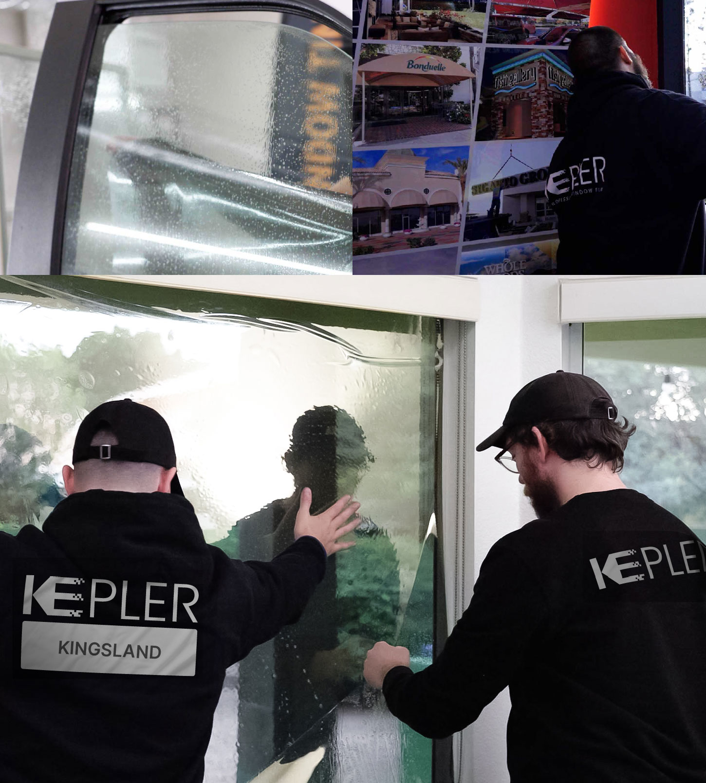 Expert Technician Fitting Advanced Window Tint to Home in Kingsland
