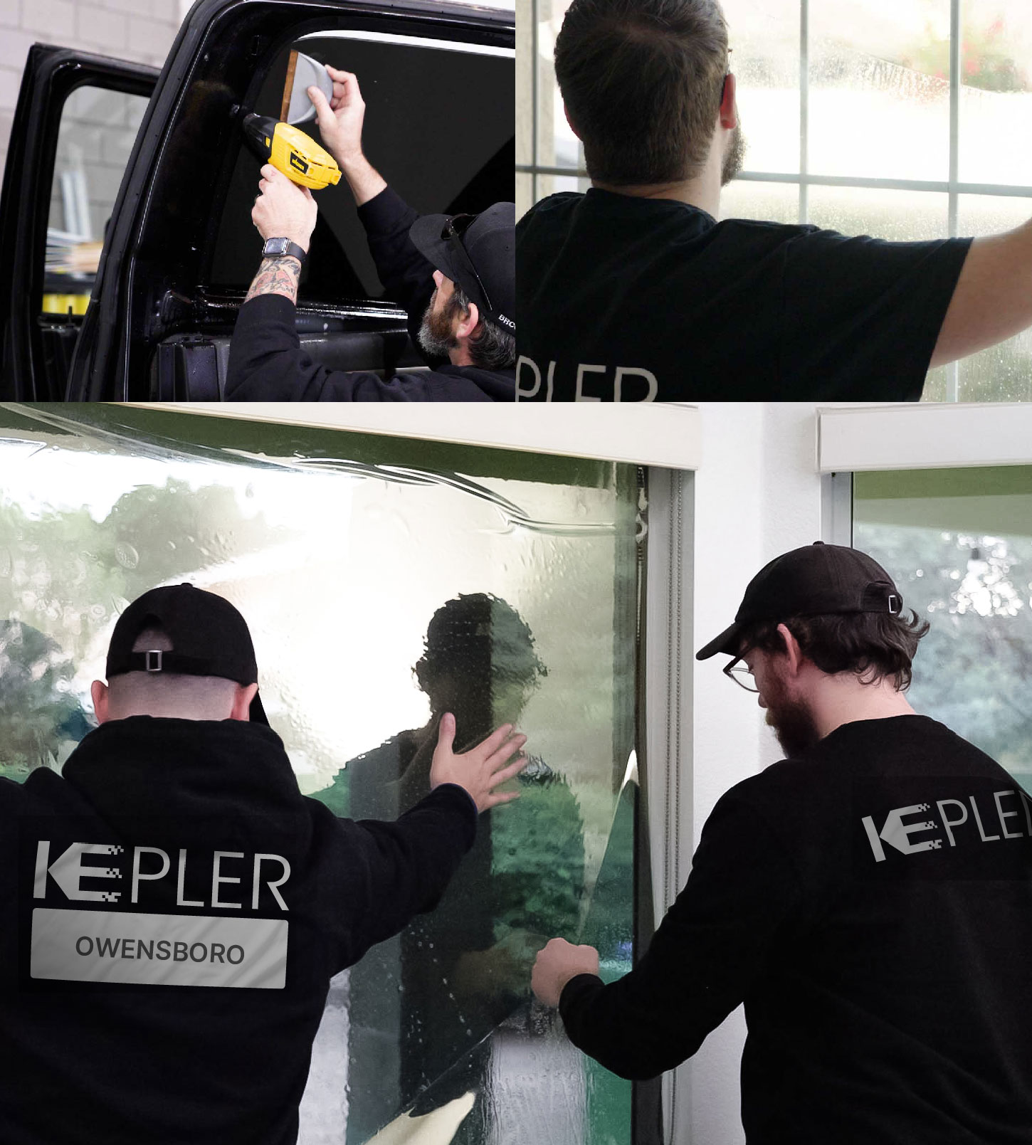 Kepler Technician Installing Advanced Window Tint to Home in Owensboro