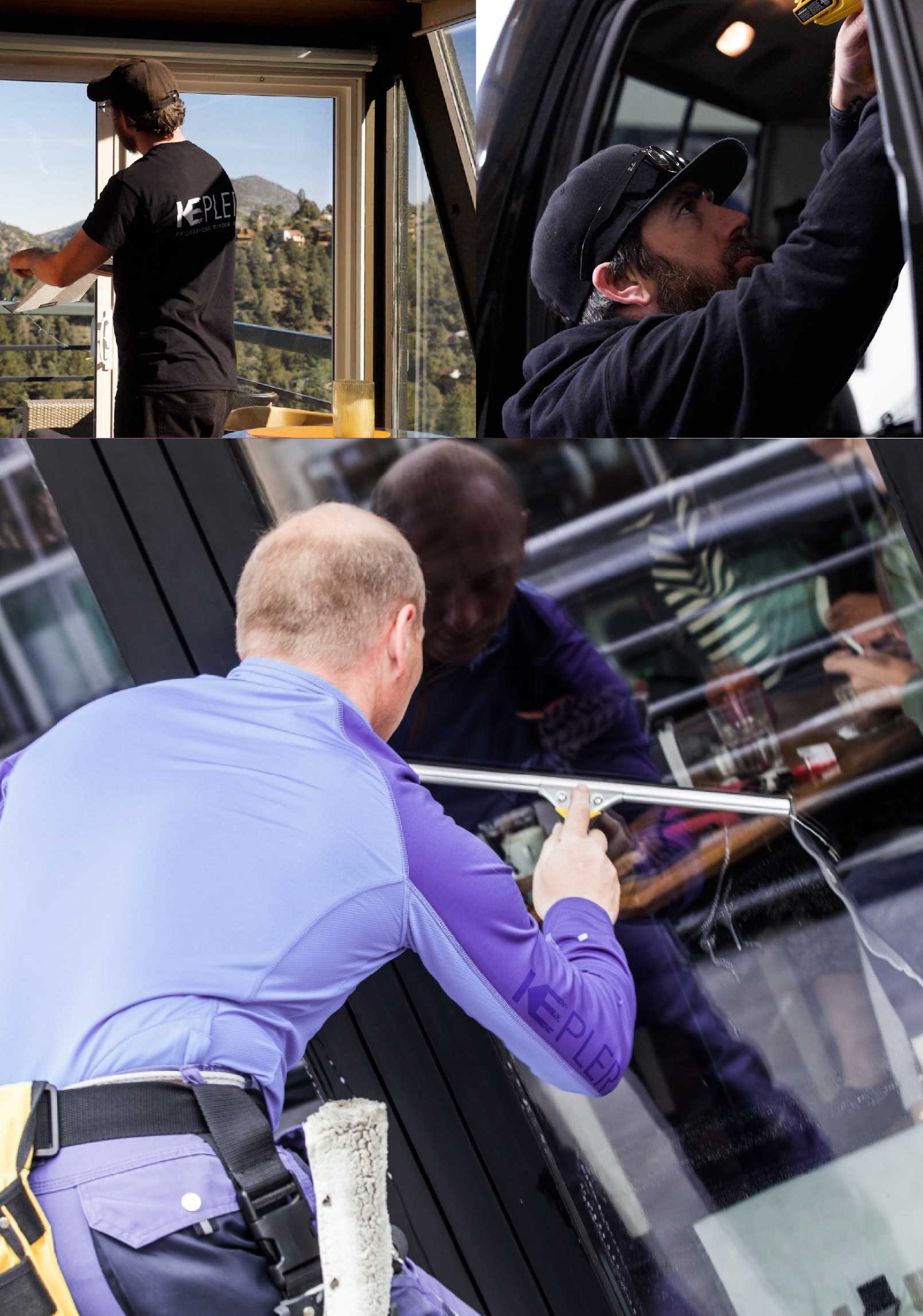 Kepler Skilled Applying Anti-Graffiti Window Film to a Sunnyvale Shop Front