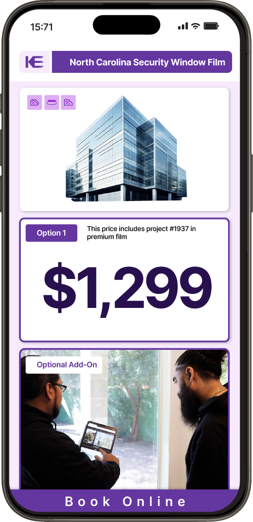 Get Security Window Film Pricing on Your Phone in North Carolina