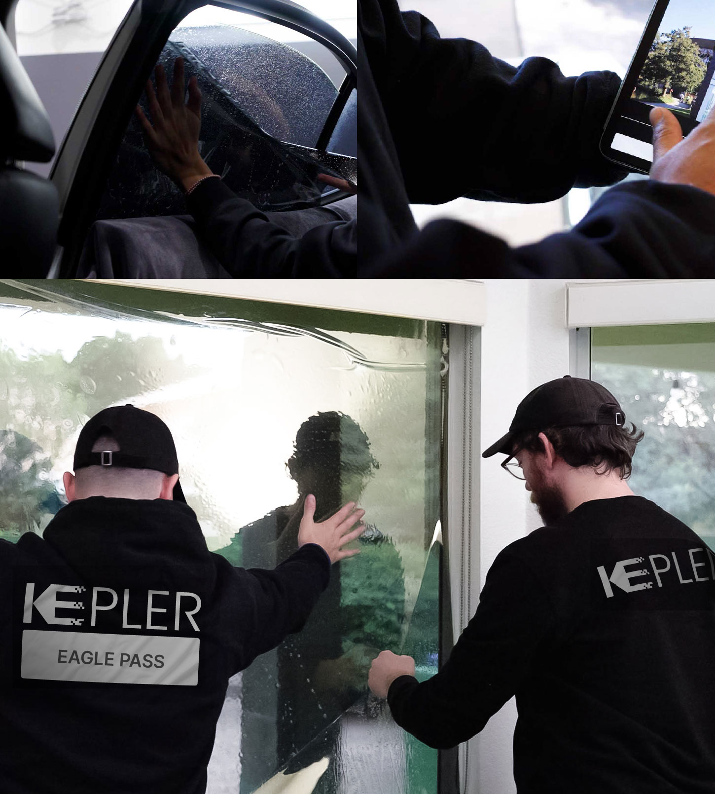 Kepler Technician Installing Advanced Window Tint to Home in Eagle Pass