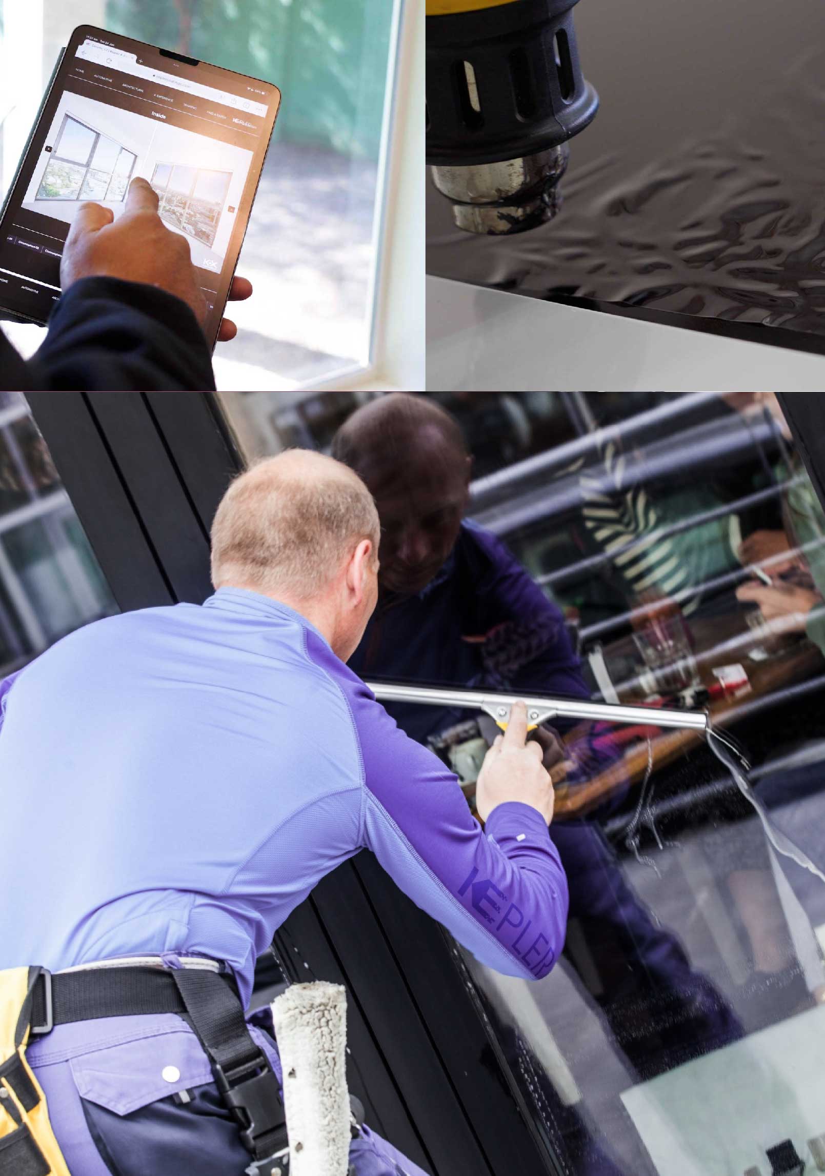 Kepler Professional Applying Anti-Graffiti Window Film to a Wailuku Shop Front
