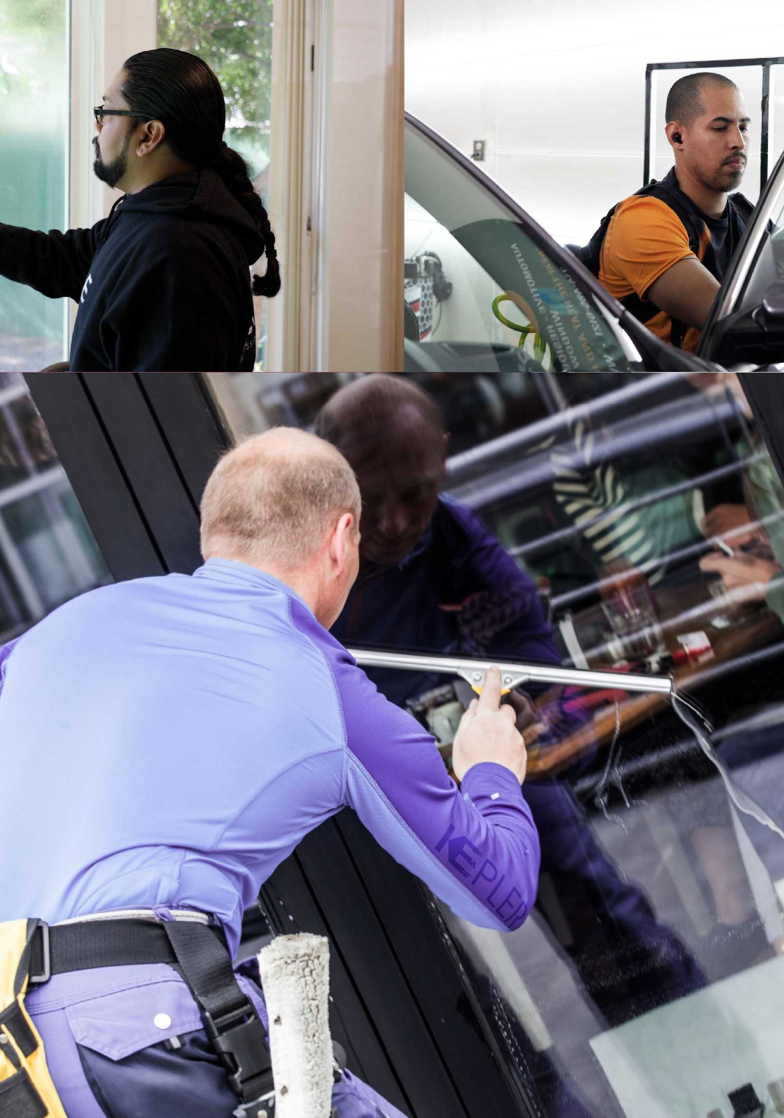 Kepler Professional Applying Anti-Graffiti Window Film to a Pomona Shop Front