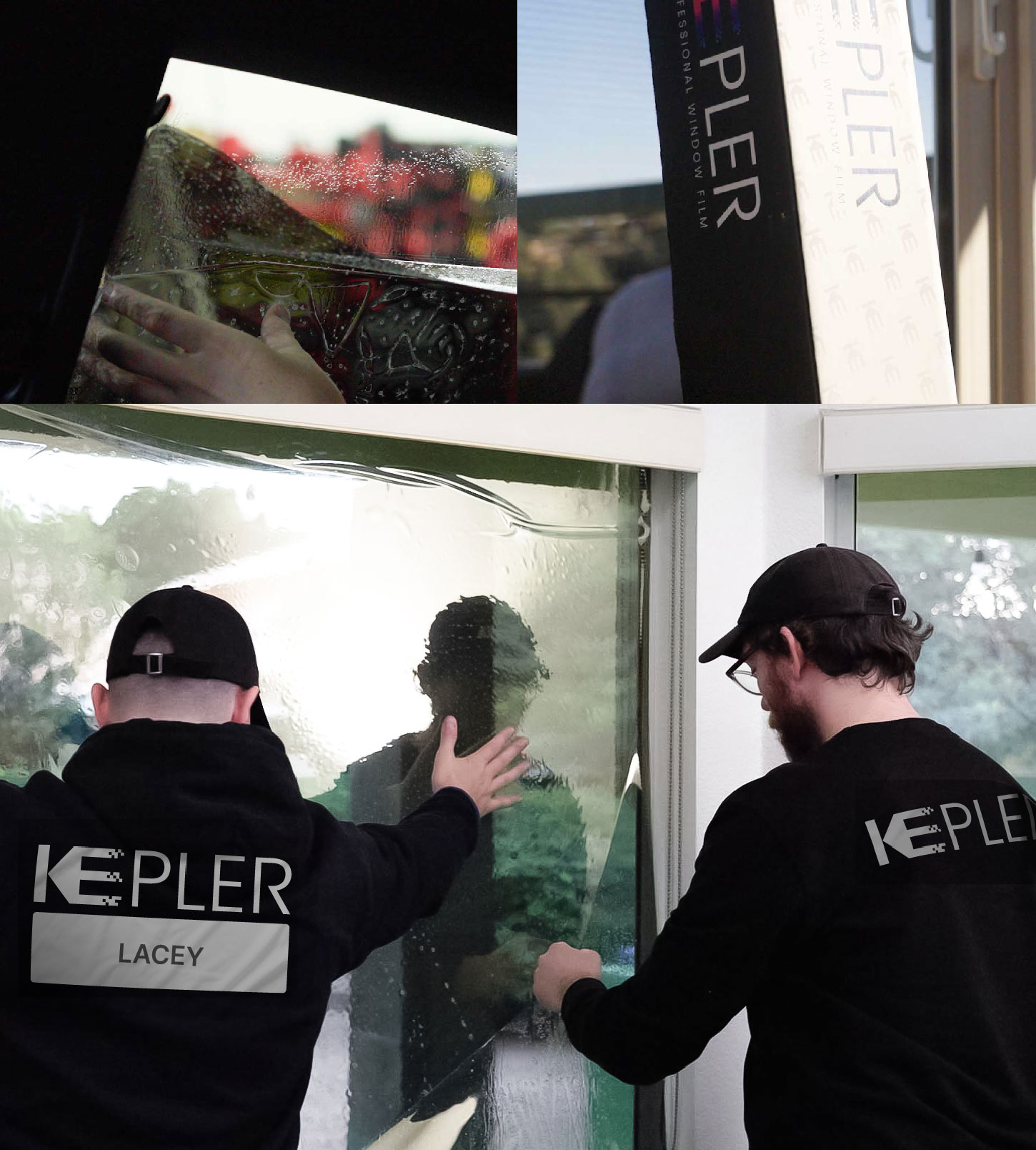 Expert Technician Installing High-tech Window Tint to Home in Lacey