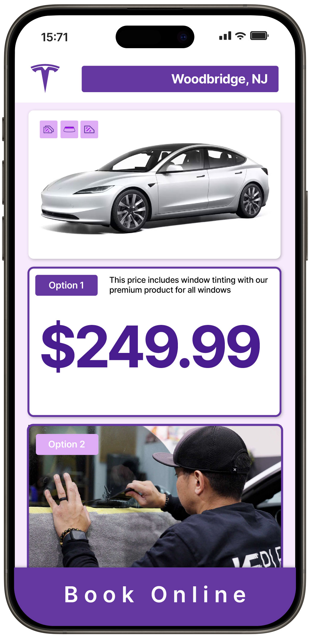 View Competitive Tesla Window Tinting Prices in Woodbridge, New Jersey