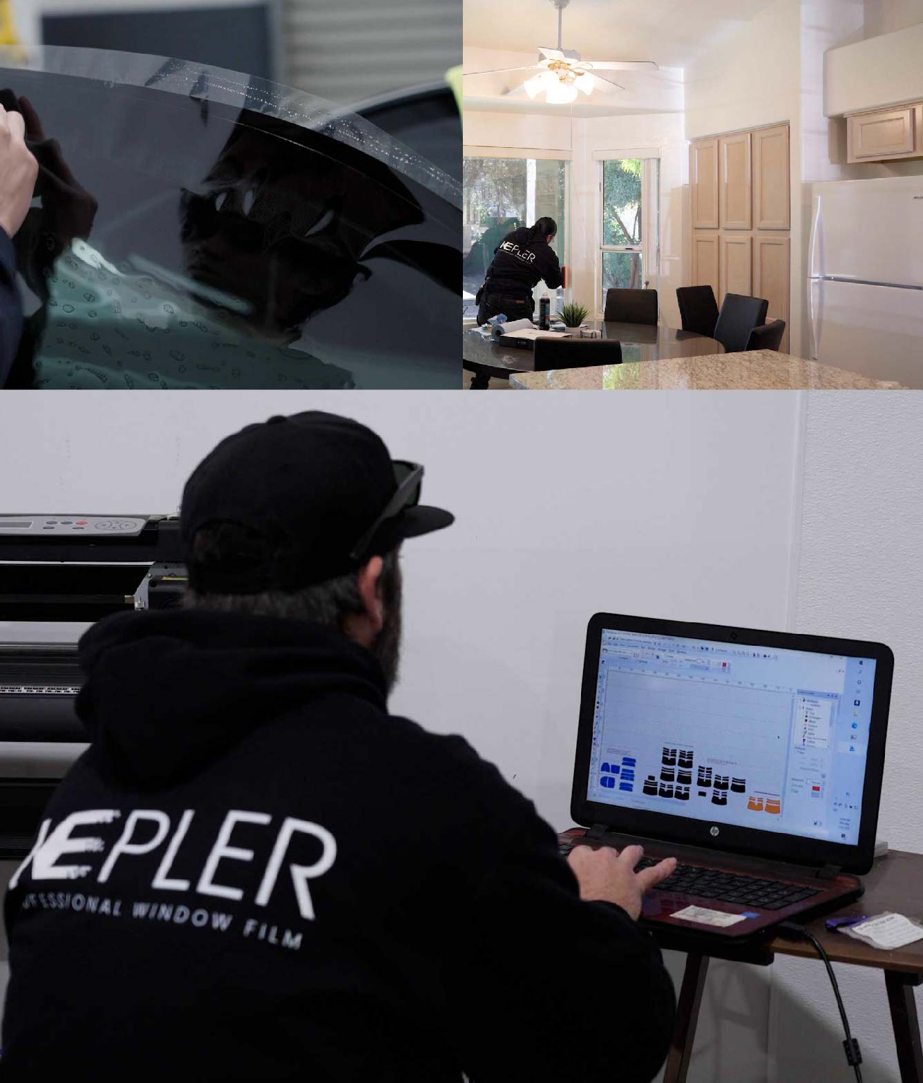 Ceramic Window Tinting Expert Cutting Film in Fountain Hills, Arizona