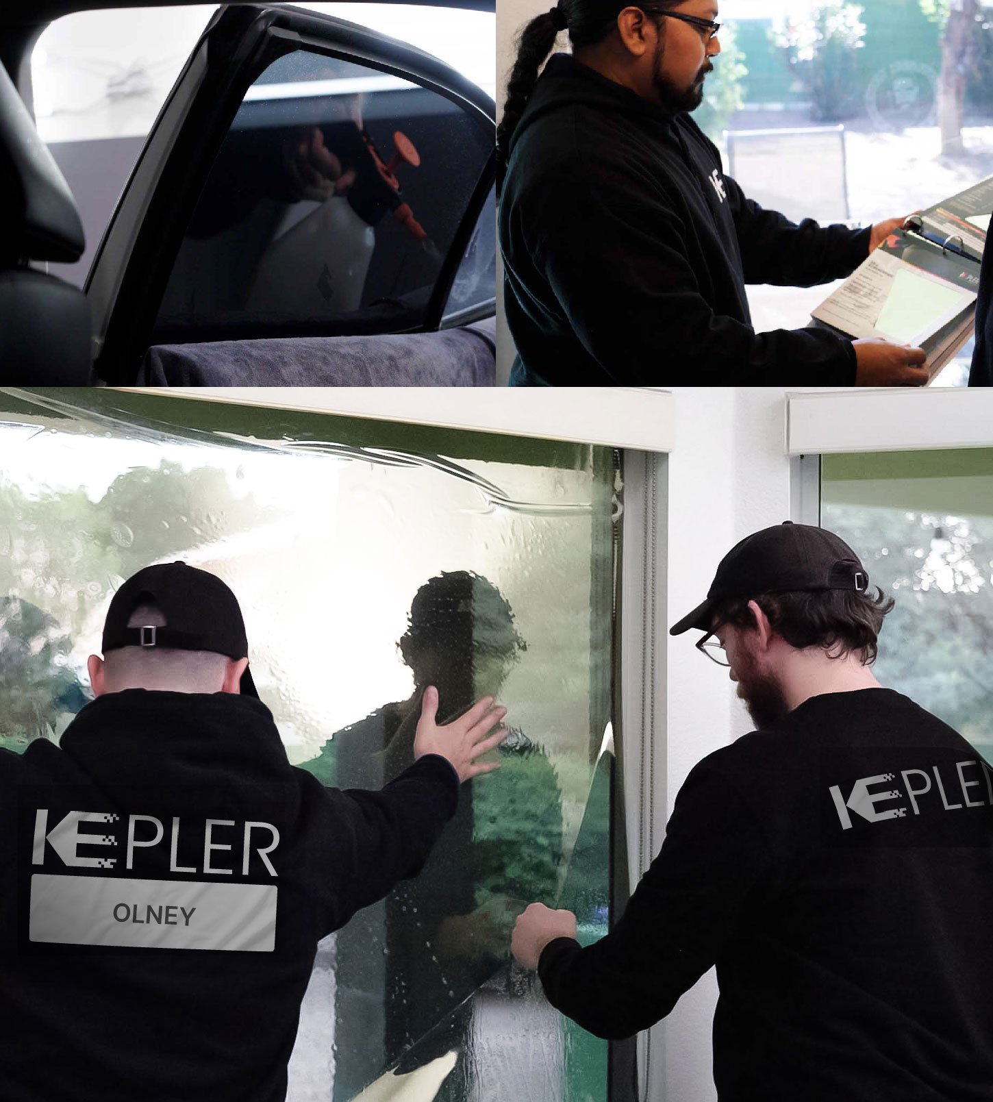 Expert Technician Installing High-tech Window Tint to Home in Olney